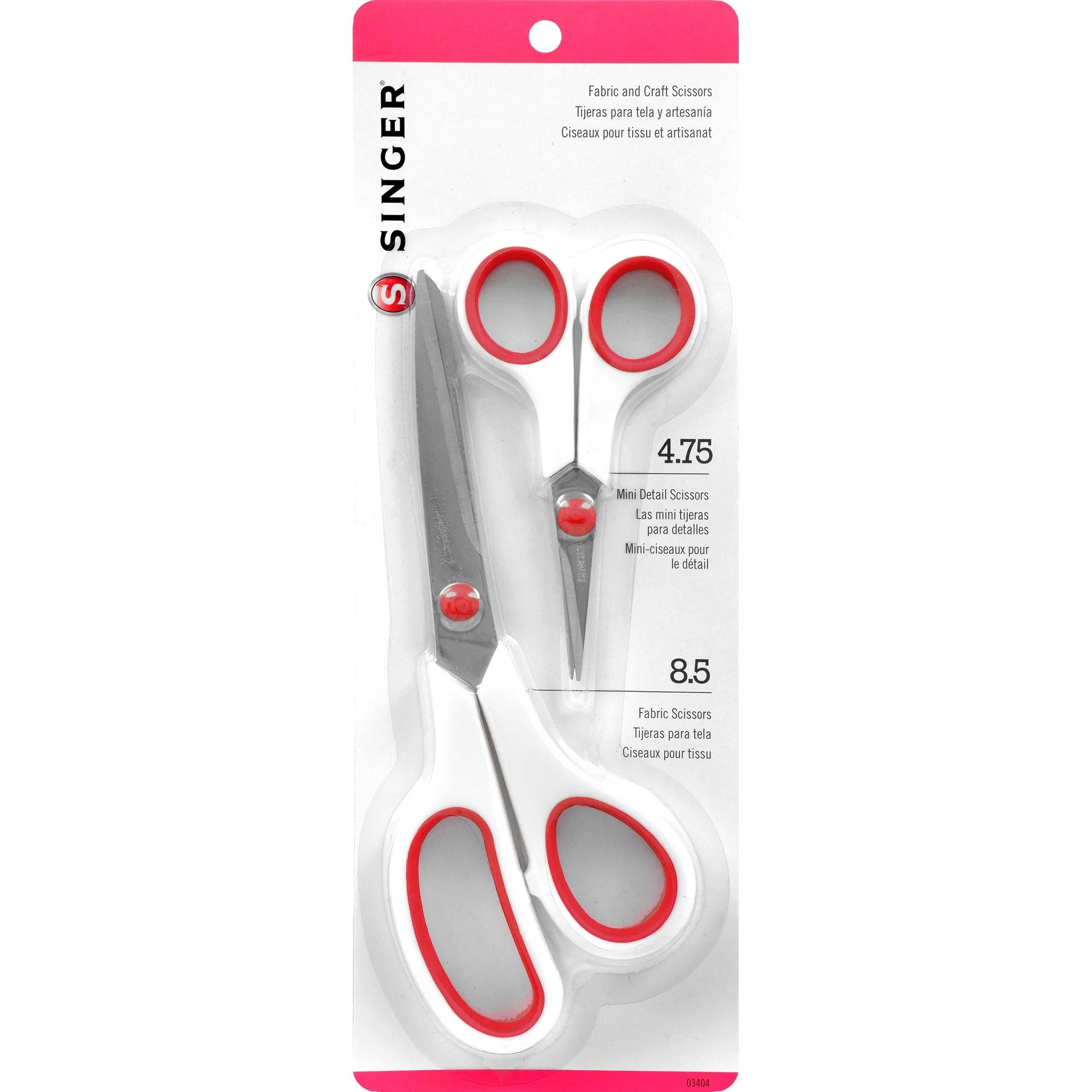 Singer Fabric and Craft Scissors, 8.5Inch & 4.75Inch, 2 Pack