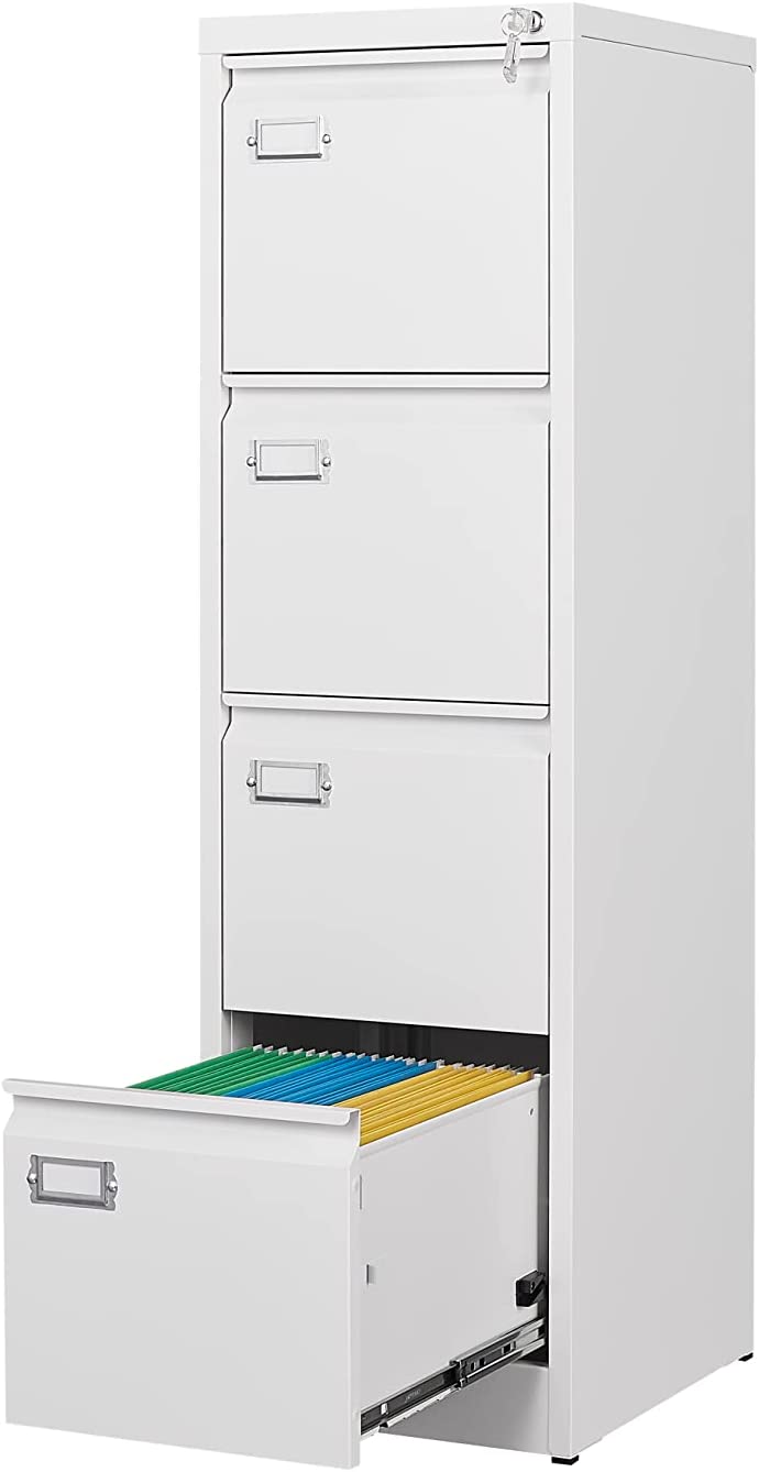 ZAOUS 4 Drawer File with Lock Metal Vertical File