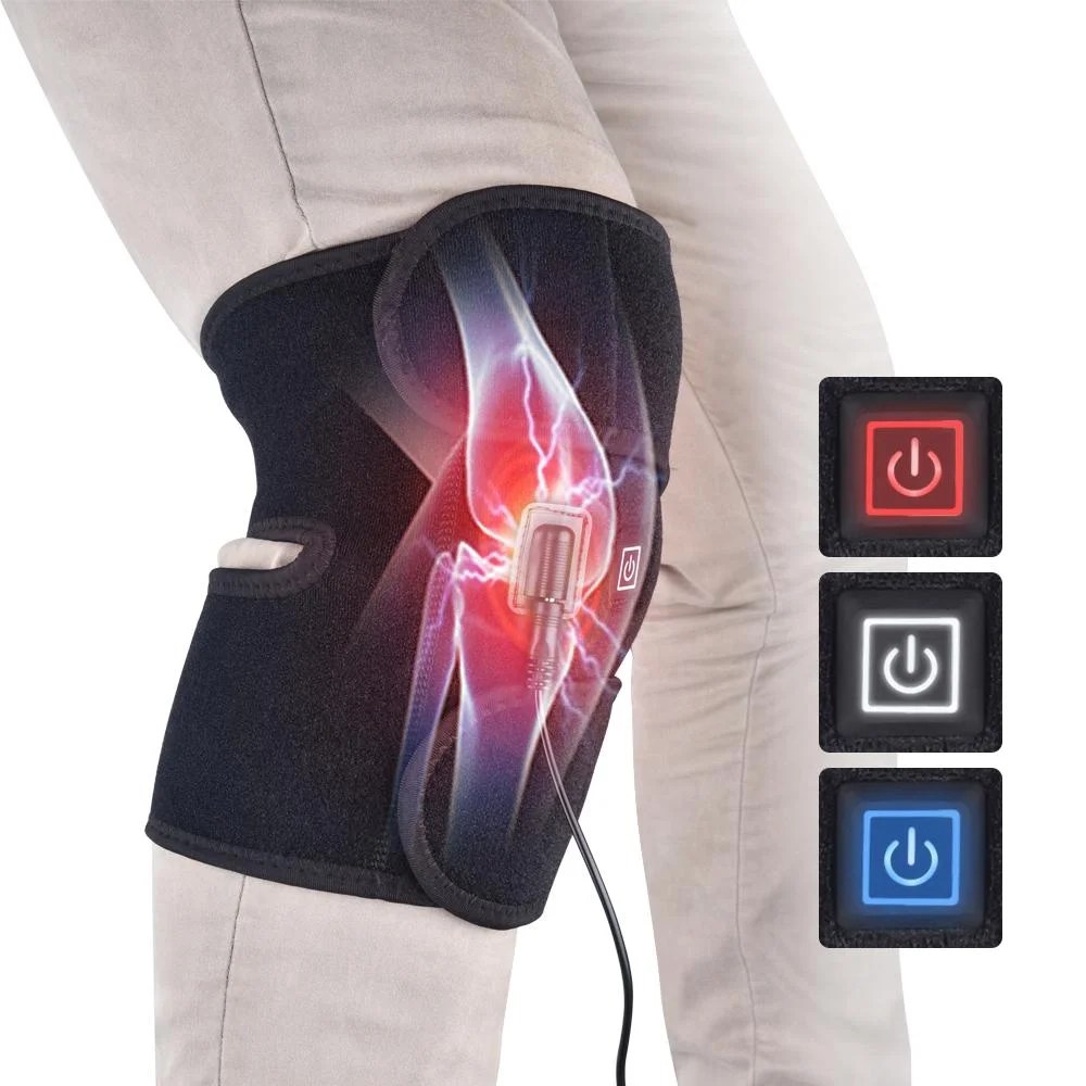 Knee Heating Pad, 3 Adjustable Heat and Vibration Knee Massager, Leg