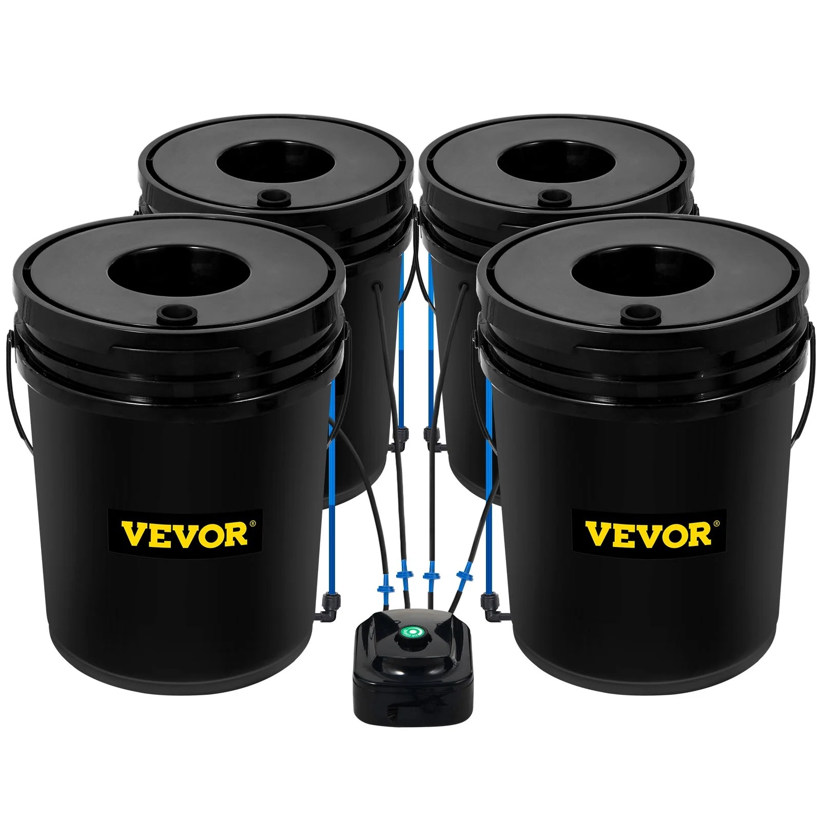 VEVOR DWC Hydroponic Bucket System, 5 Gallon 4 Buckets, Deep Water