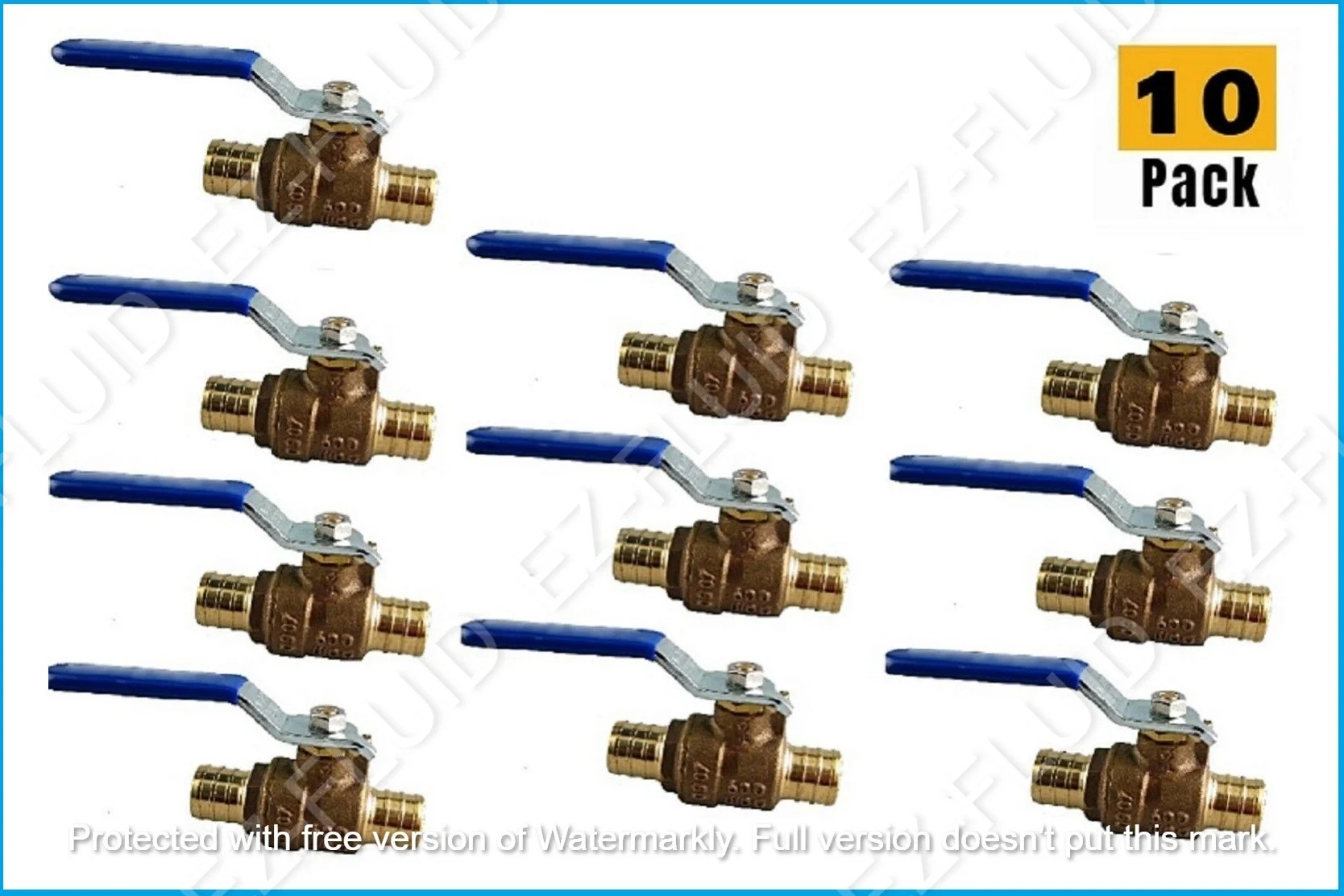 EZFluid 1/2" Pex Brass Ball Valve Full Port Water Stop Shut Off,No