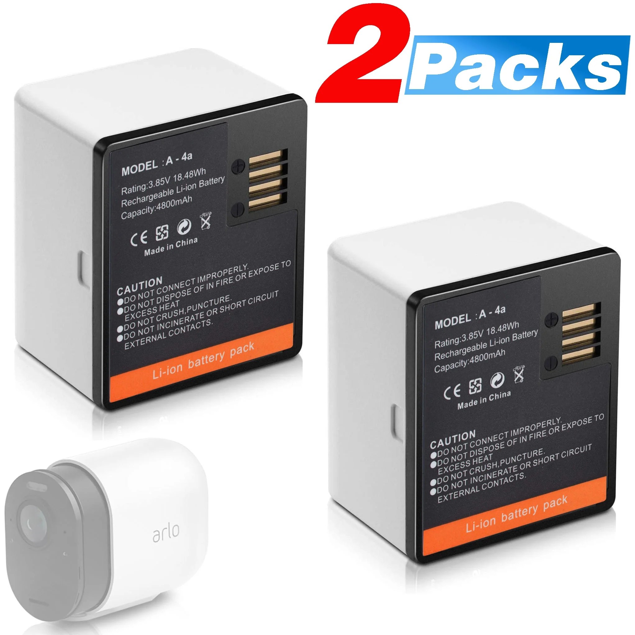 2 Pack Rechargeable Batteries VMA5400 Compatible with Arlo Ultra, Arlo