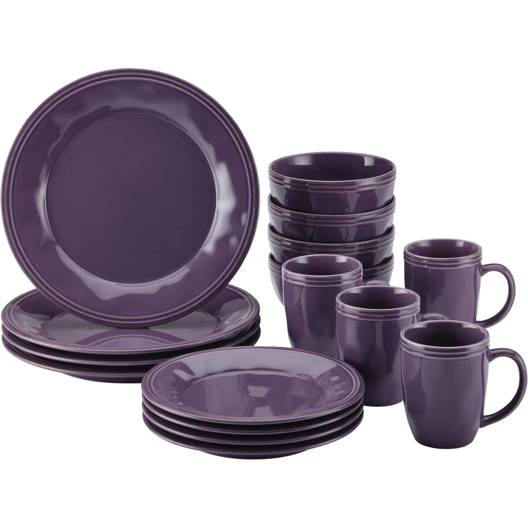 Rachael Ray 16Piece Dinnerware Stoneware Set, Lavender Purple