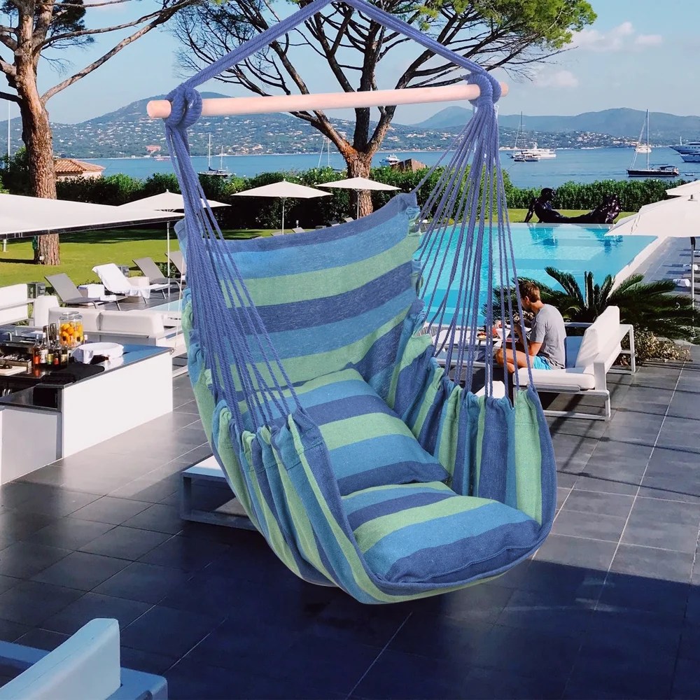 Portable Hammock Hanging Rope Chair Porch Patio Yard Seat Portable Hammock Hanging Rope Chair Porch Patio Yard Seat