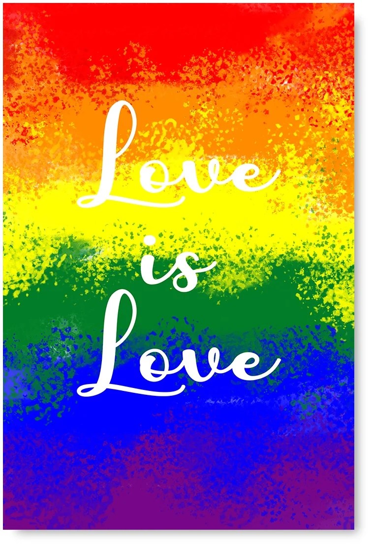 Awkward Styles Love is Love Canvas Quotes LGBTQ Pride Flag Home Decor