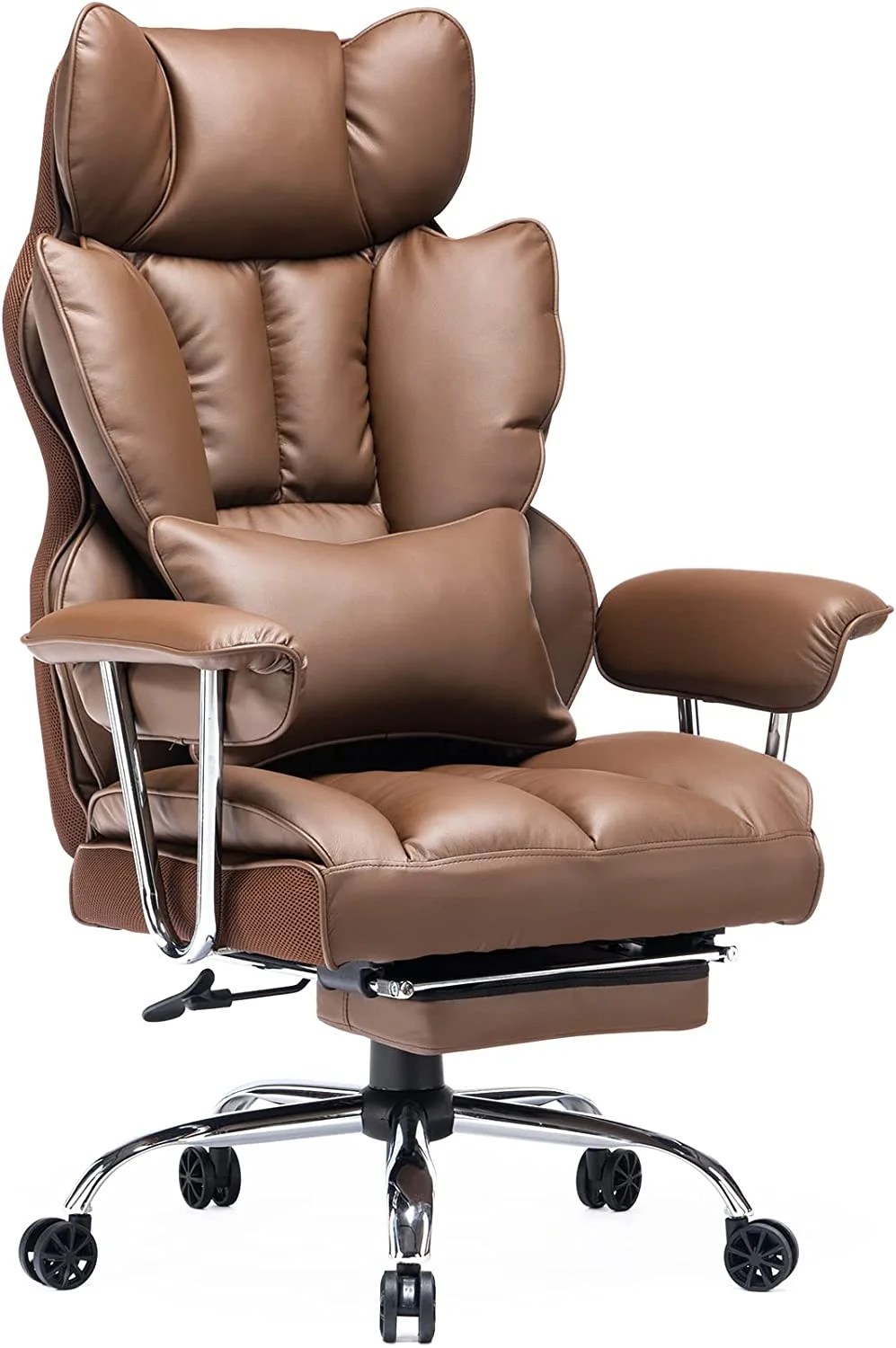 Efomao Desk Office Chair Big High Back Chair PU Leather Computer Chair