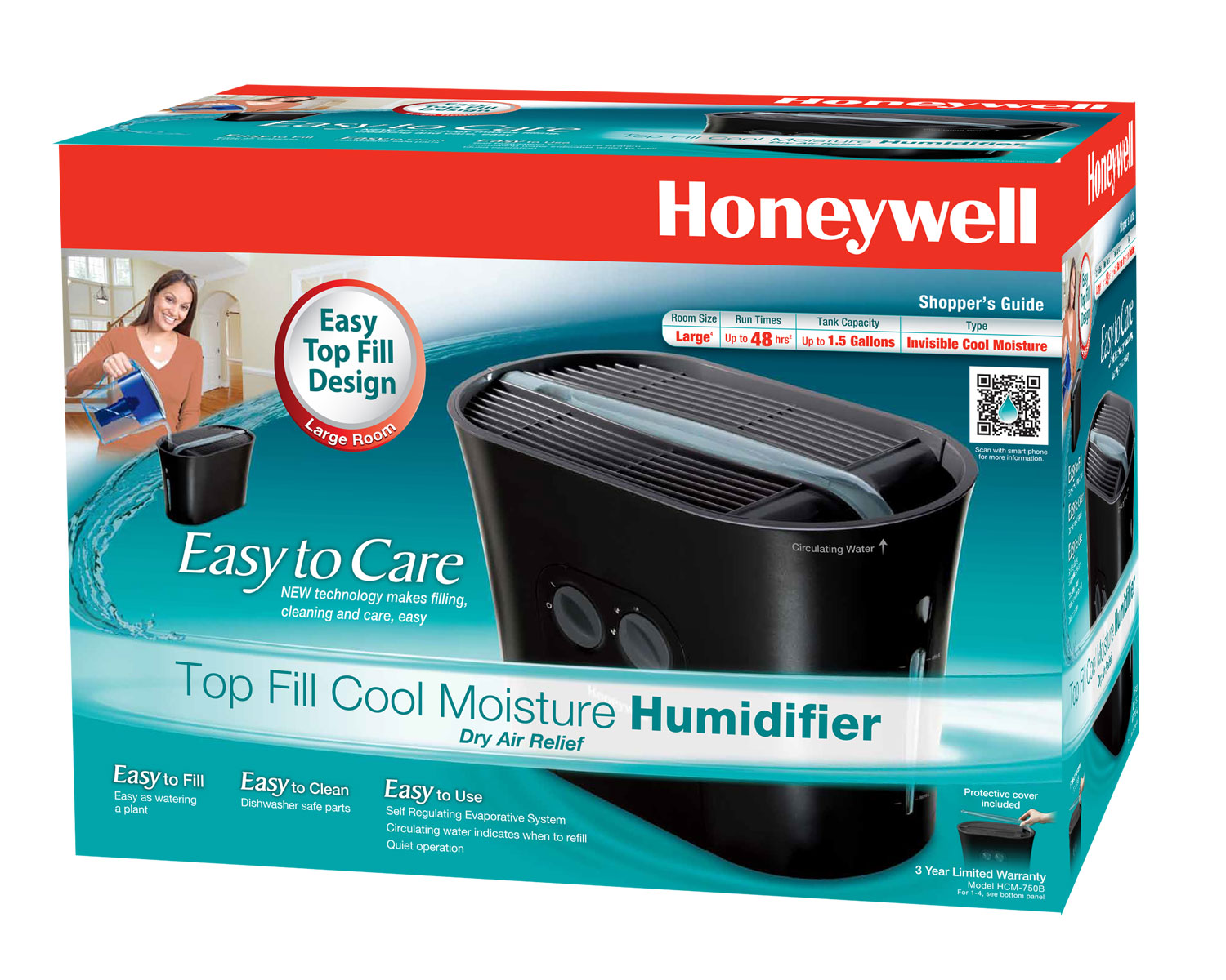 Honeywell Top Fill Cool Moisture Humidifier, 1.0 CT