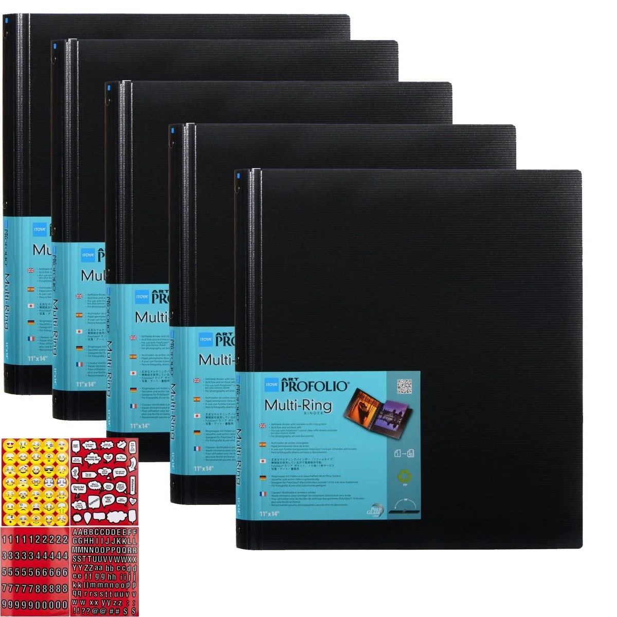 Itoya Art Portfolio MultiRing Refillable Binder (11 x 14") x 5 + Bonus