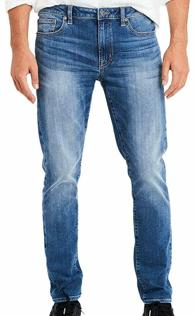 AEO New American Eagle Mens 4698915 Light Blue Wash Slim Straight