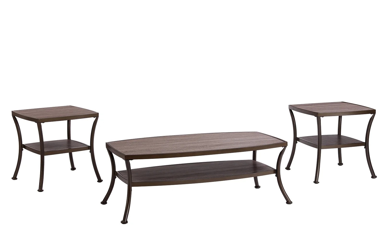 3 Piece Modern Rectangular Coffee Table and 2 End Tables Living Room