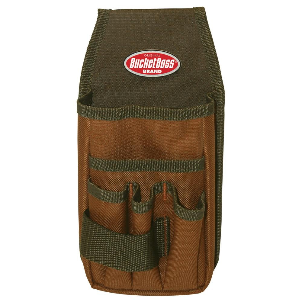BUCKET BOSS 54170 Tool Pouch,Brown/Green,5 Pockets,5" W