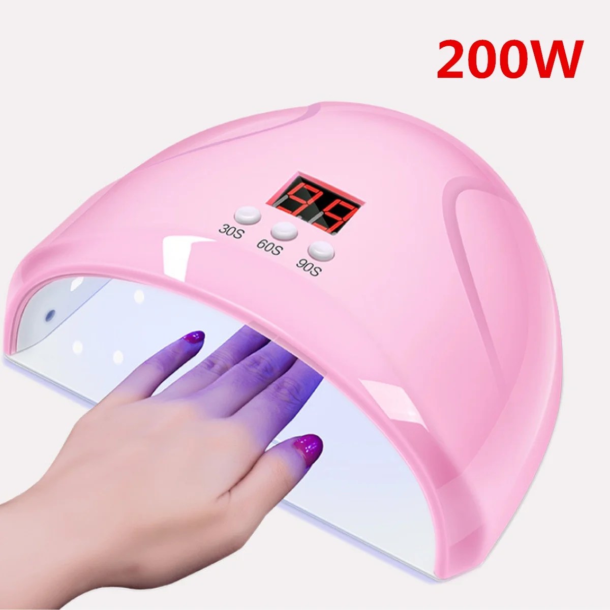 200W LED UV Nail Polish Dryer Lamp Gel Acrylic Curing Light Spa