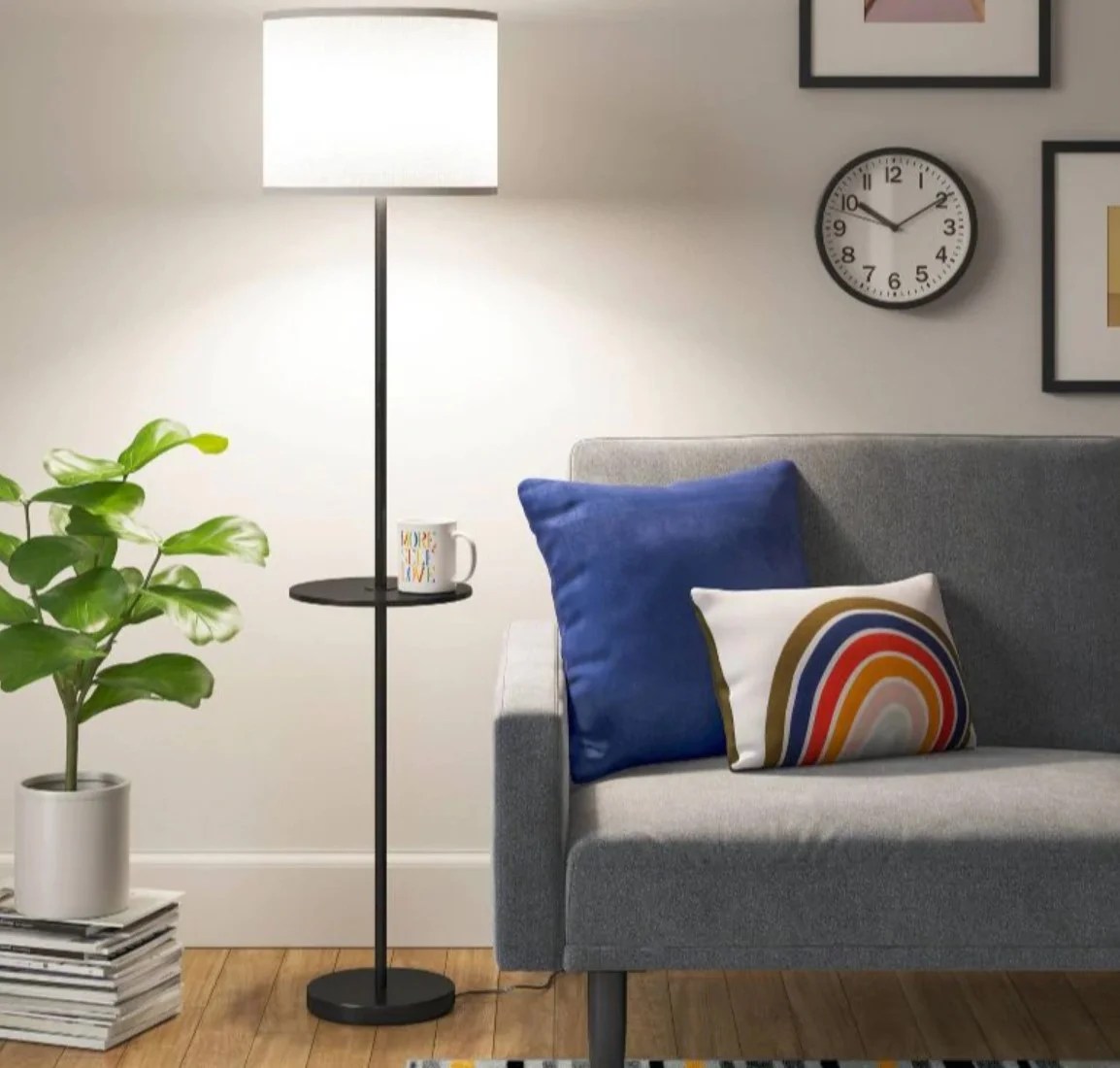 Buy Floor Lamp with Shelf (Includes LED Light Bulb) Black Room