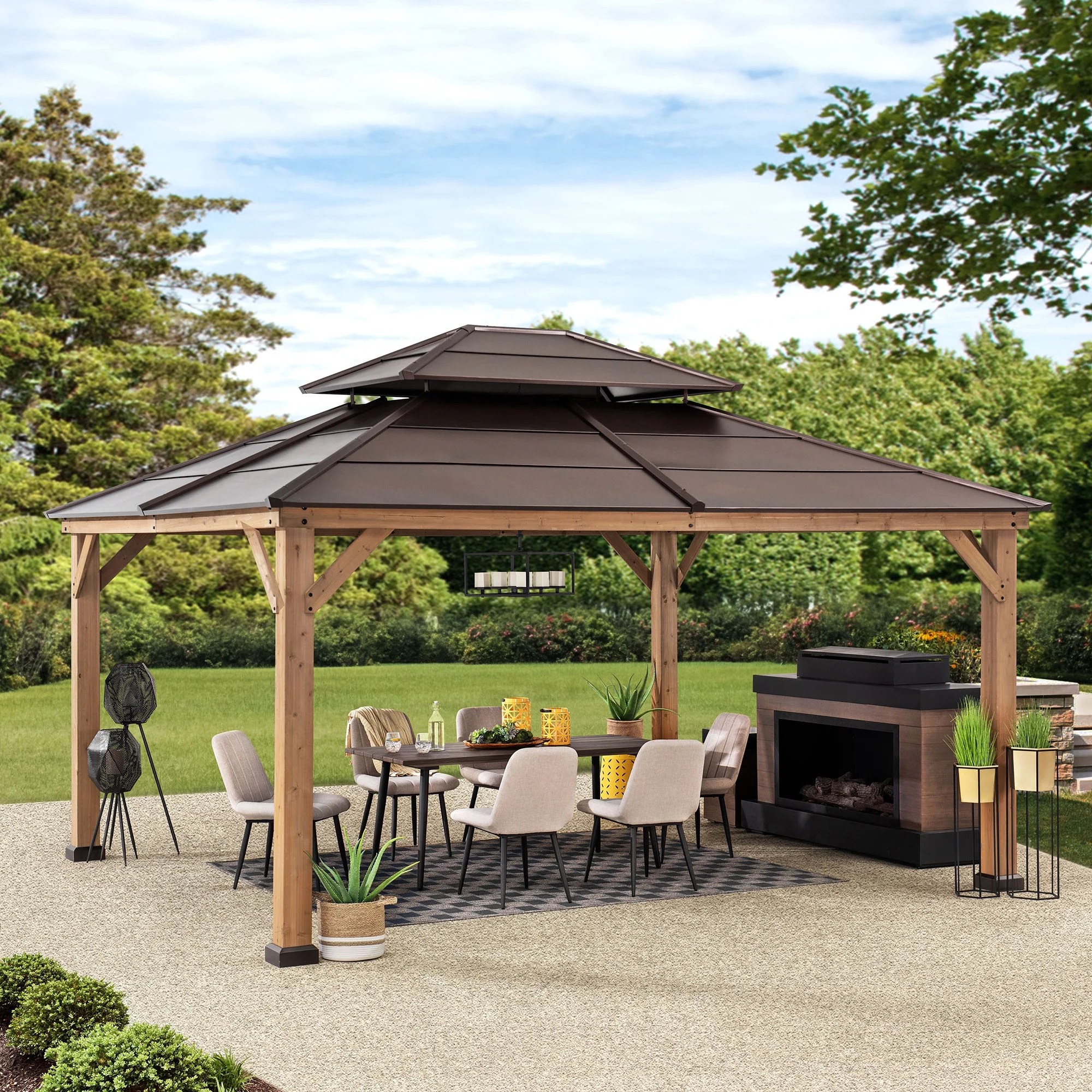 Sunjoy Missouri Collection 13 ft. x 15 ft. Cedar Framed Gazebo with