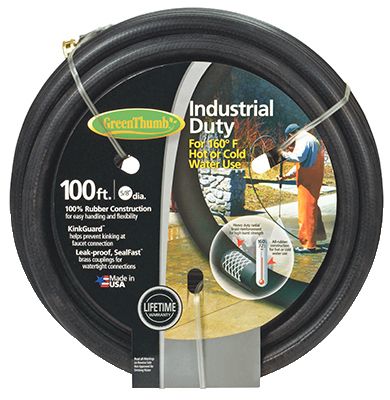 Green Thumb 8650100 5/8" x 100' Black Rubber Garden Hose