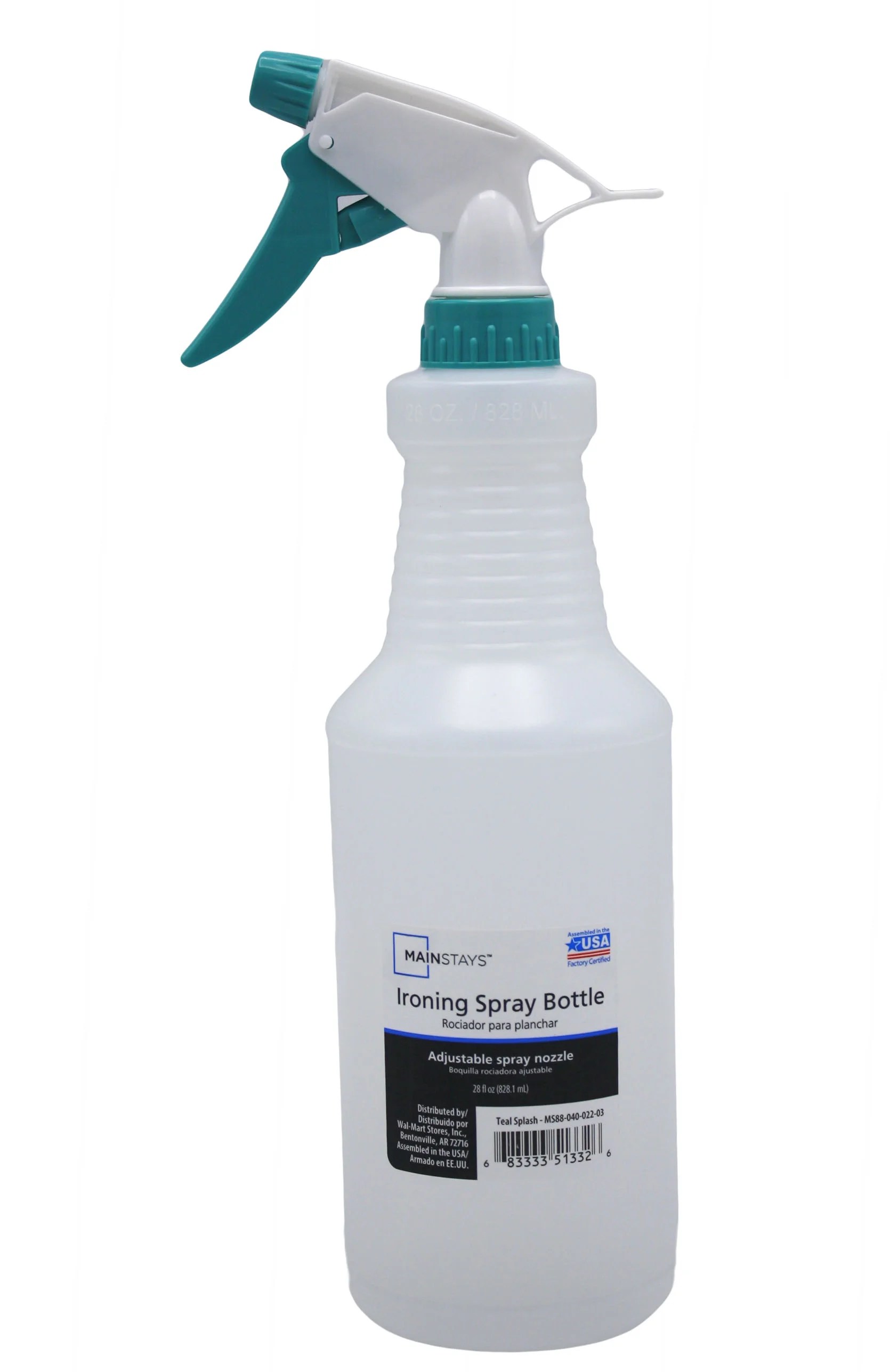 Mainstays 28 Ounce Size Teal Splash Ironing Spray Bottle