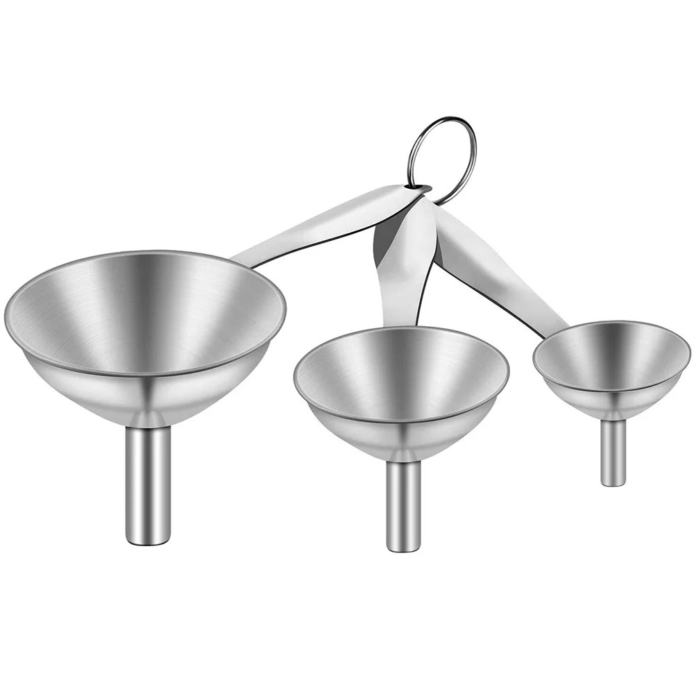 Set of 3 Stainless Steel Funnels for Kitchen, Small Funnel