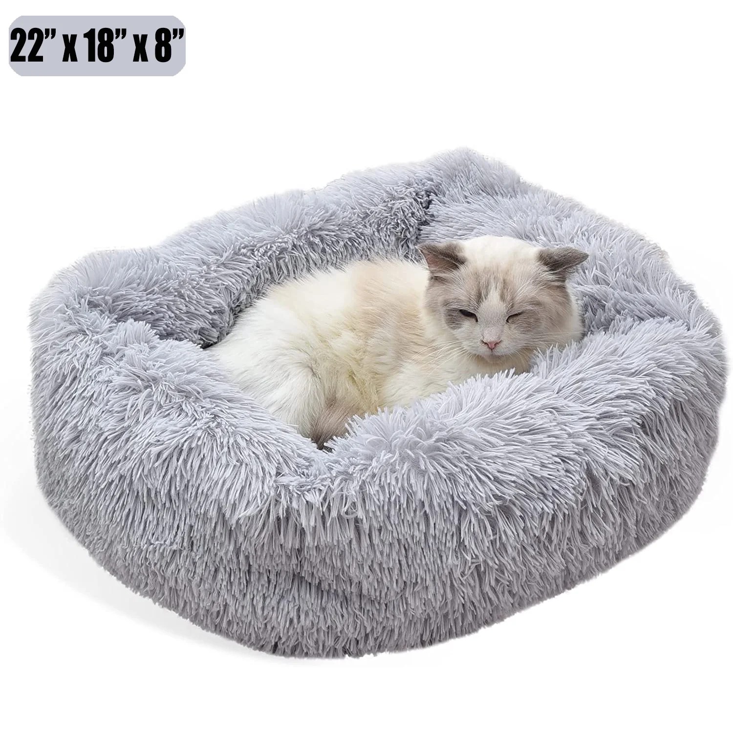 Pet Bed for Indoor Cats Dogs Bed,Soft Long Plush Cushion Washable Dog