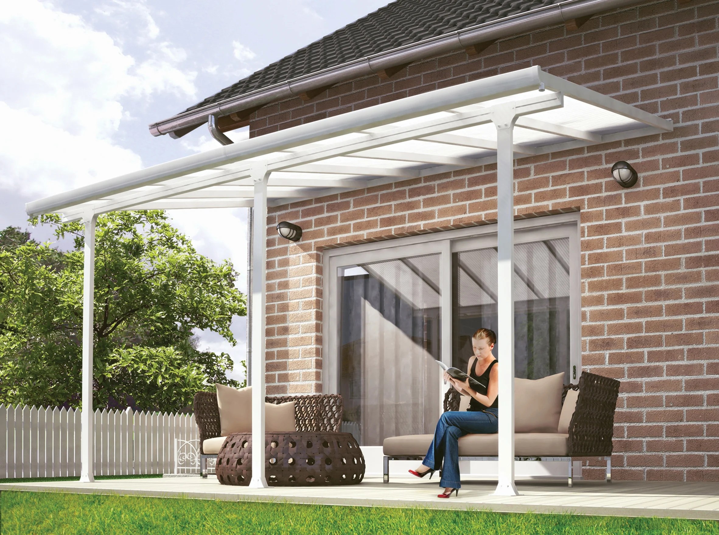 Sunbrella slipcovers for outdoor furniture sectional cover. Palram Canopia Feria 10 X 10 Patio Cover White Walmart Com Walmart Com