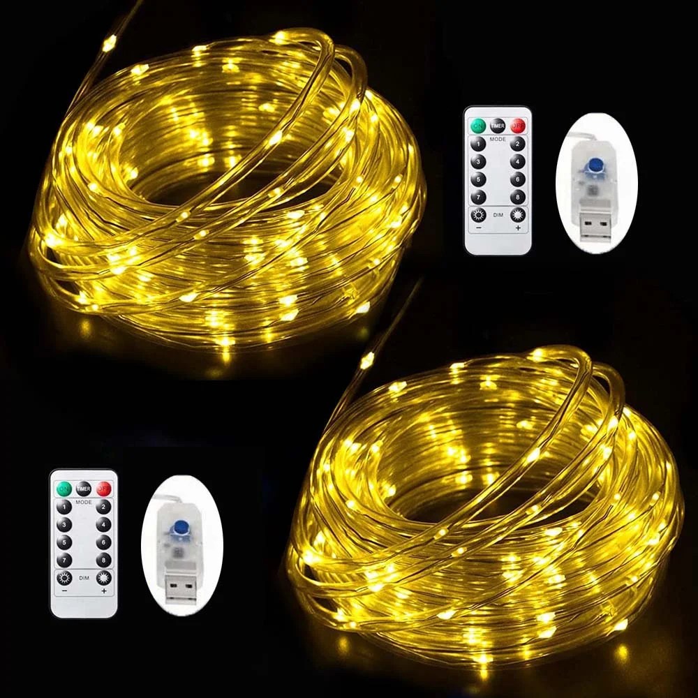 2 Pack LED Outdoor String Lights, Multicolor Indoor with Remote Control