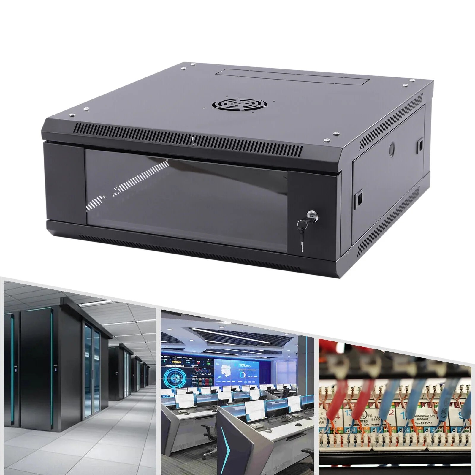 4U 24" Deep Wall Mount IT Network Server Rack Enclosure