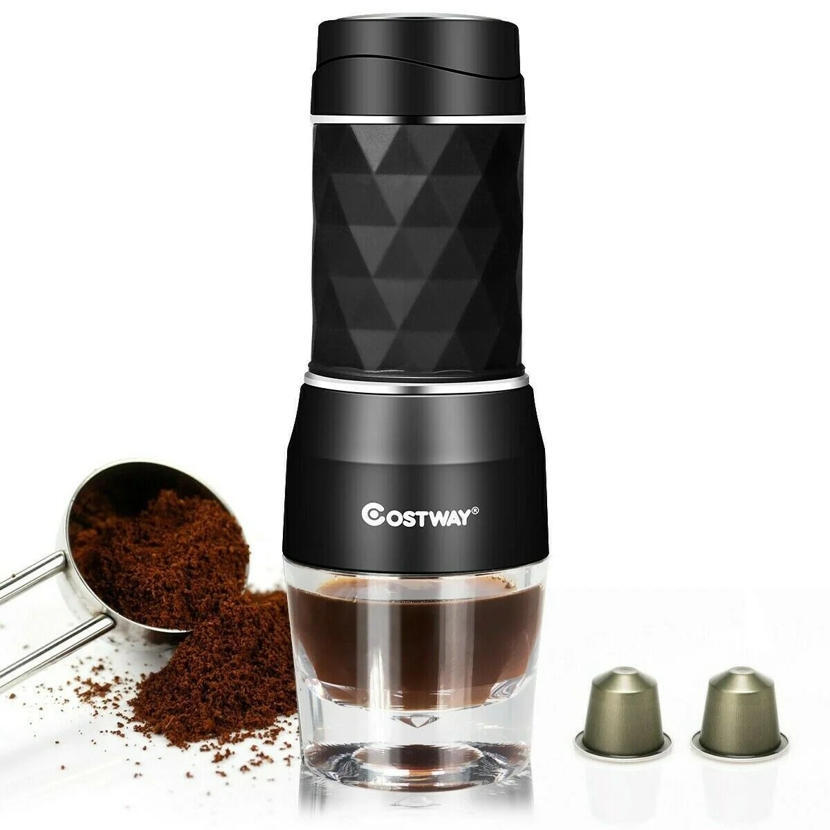 2 in 1 20 Bar Manual Portable Espresso Capsules Ground Coffee Maker