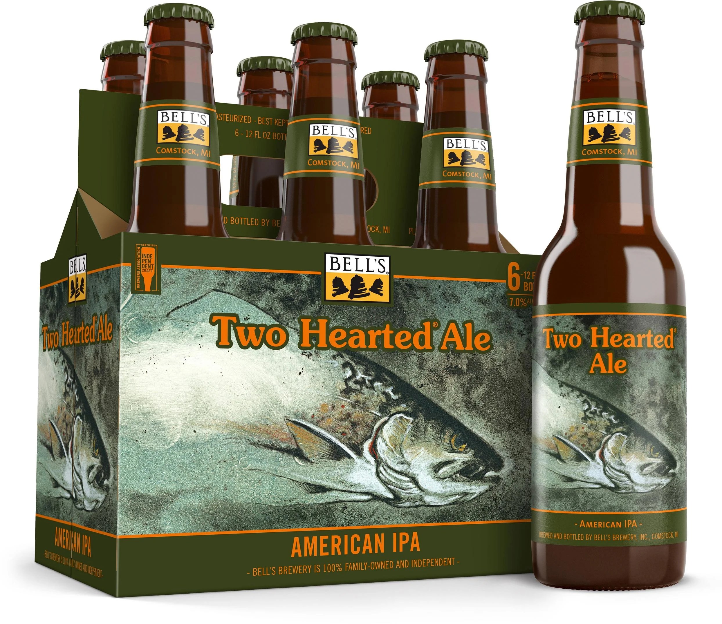 Bell's Beer Two Hearted Ale American IPA, 6 Pack, 12 fl oz Bottles