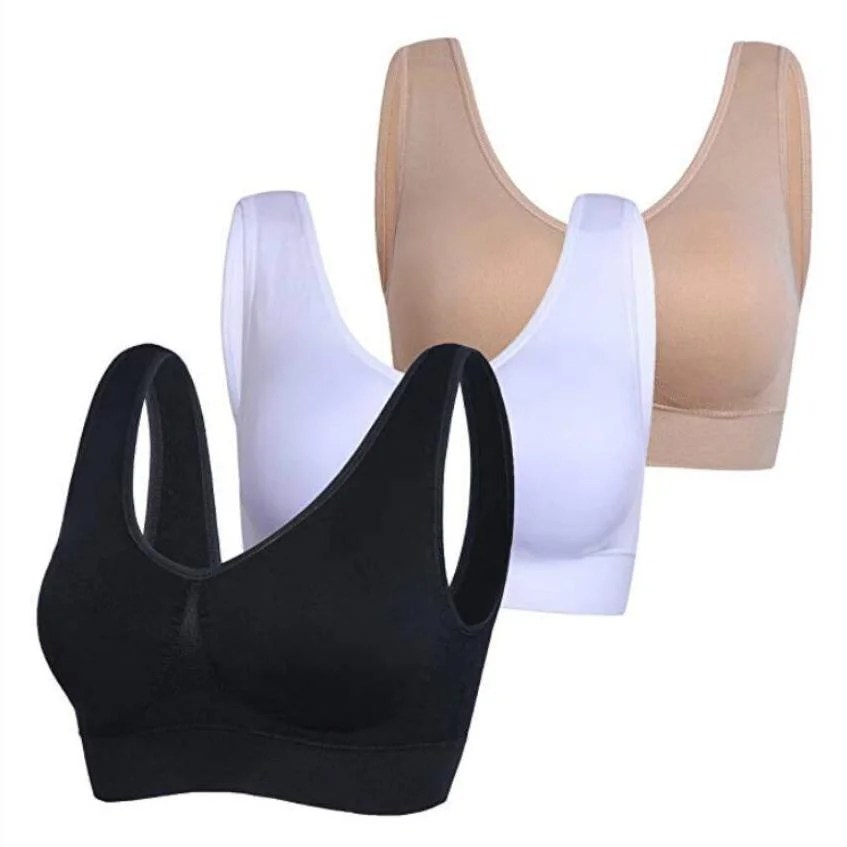 3Pack Seamless Miracle Bras with Removable Pads Assorted Color Sets