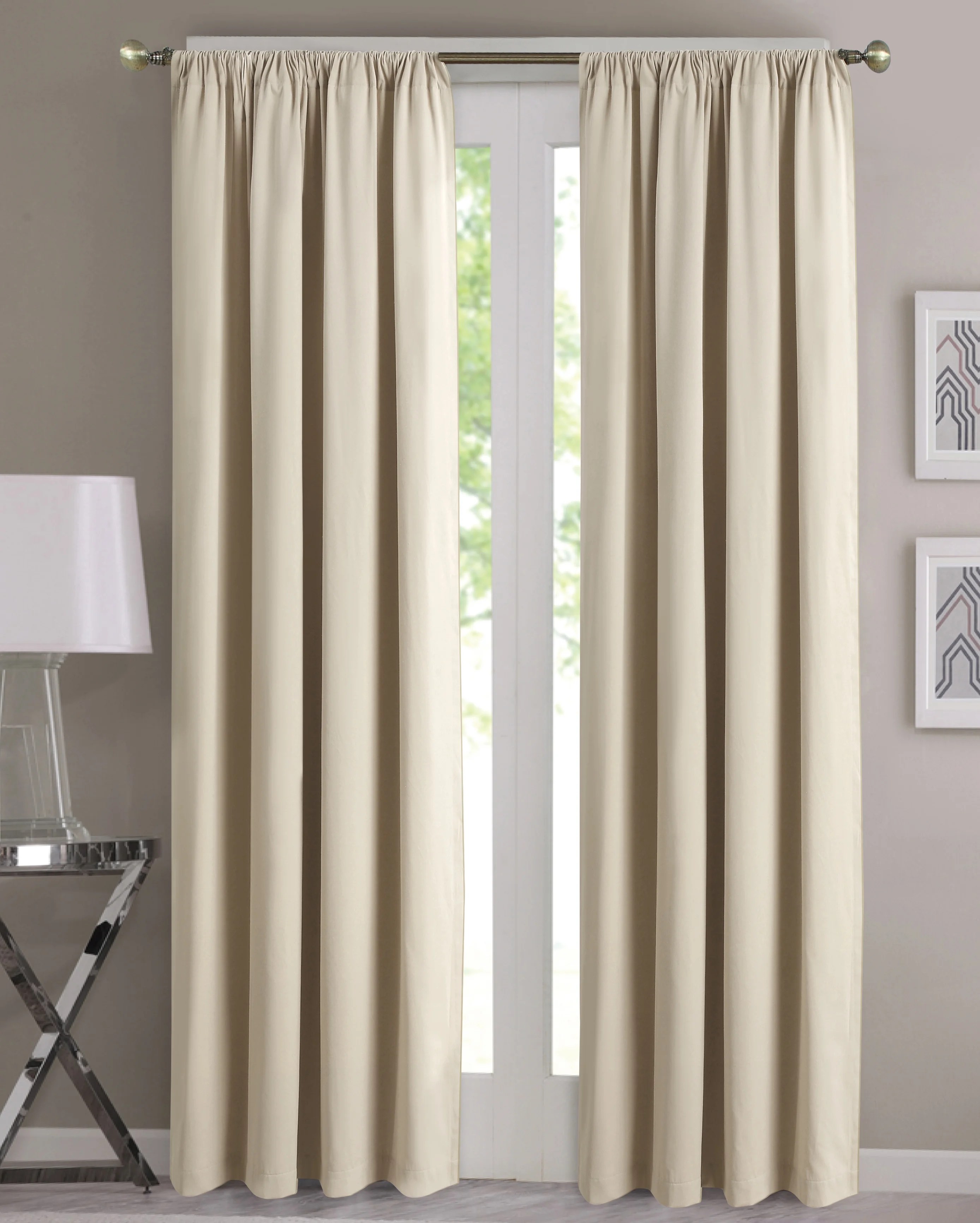 Harper Lane Rod Pocket Solid Window Panel Birch 50x84