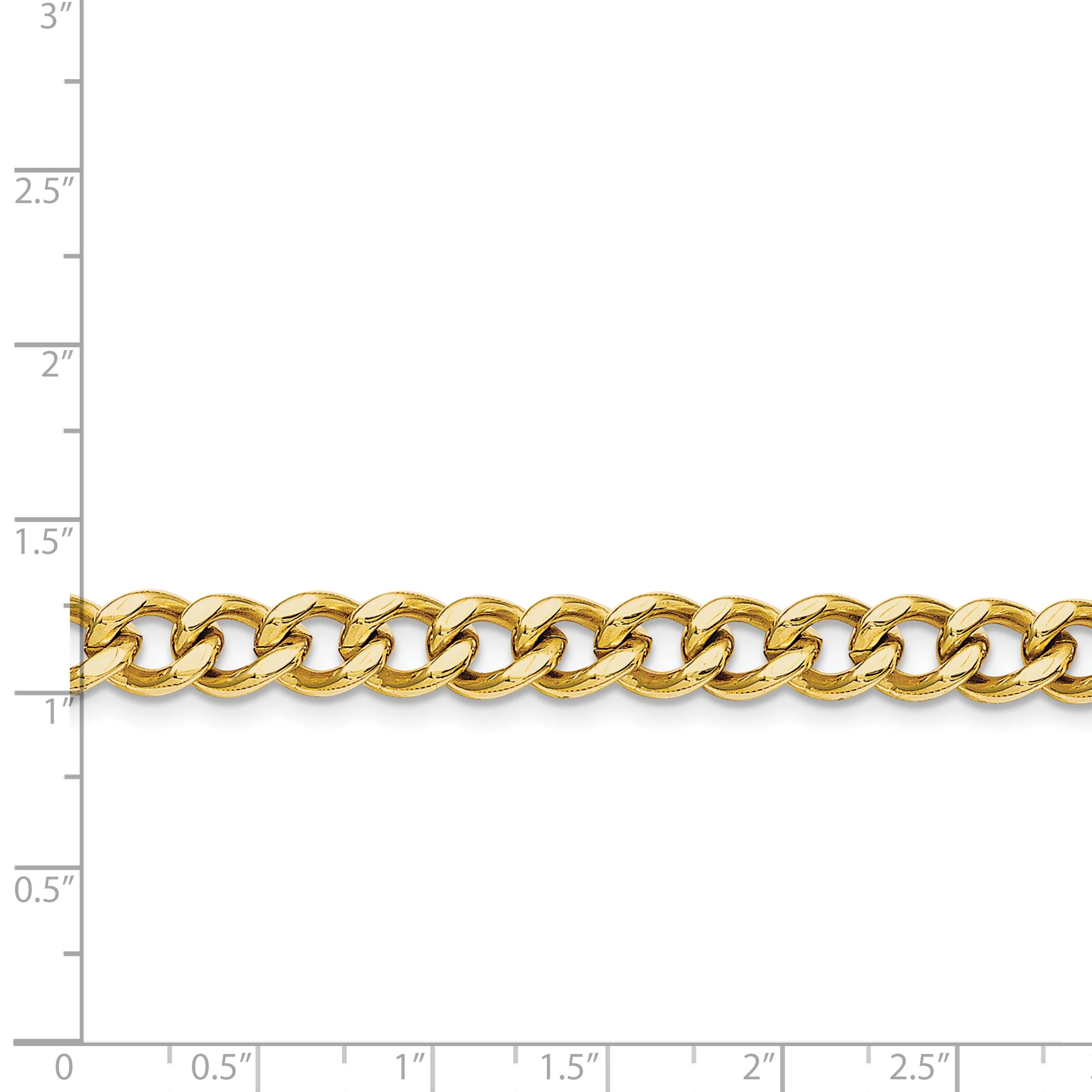 Stainless Steel Gold Plated 7.5mm 24 Inch Link Curb Chain Necklace