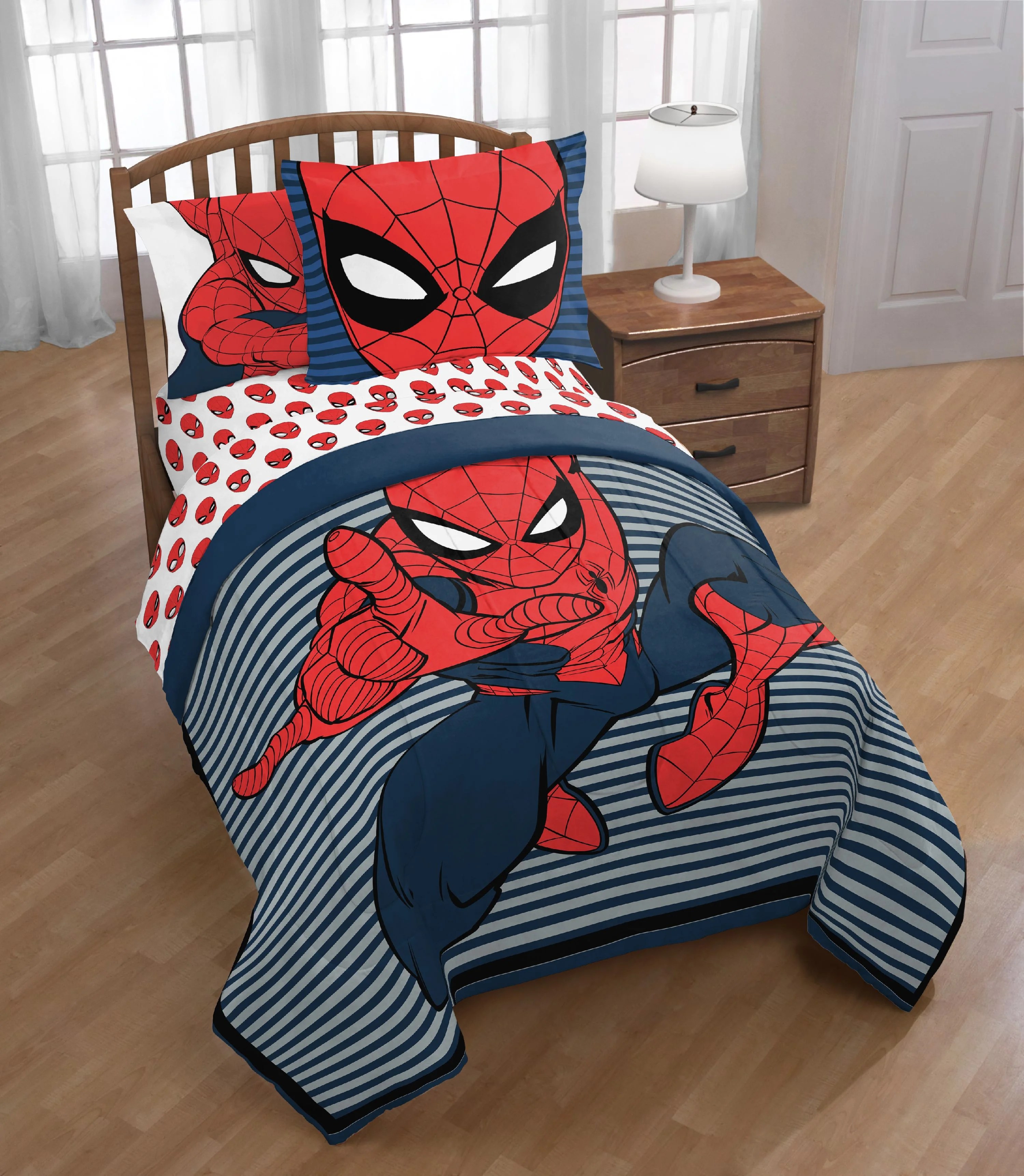 SpiderMan Spiderman Boys Full Comforter, Sheets & Bonus SHAM (6 Piece