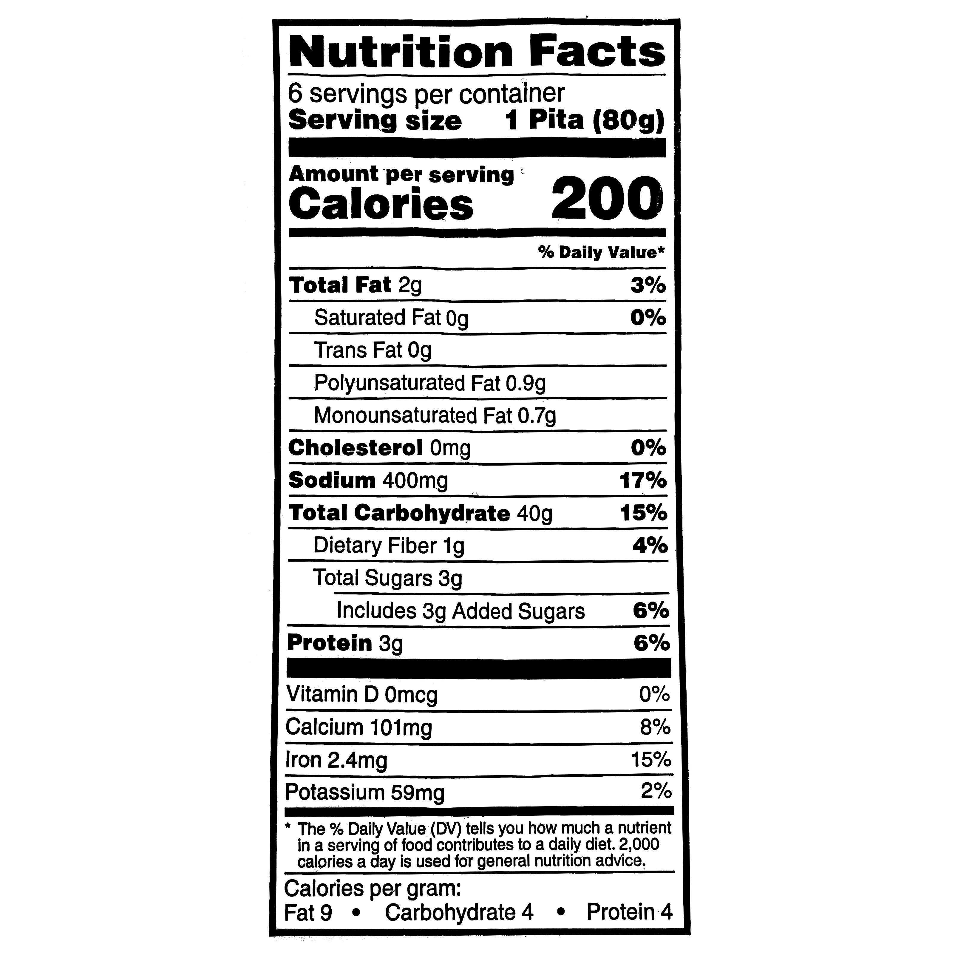 Pita Bread Nutrition Facts Besto Blog