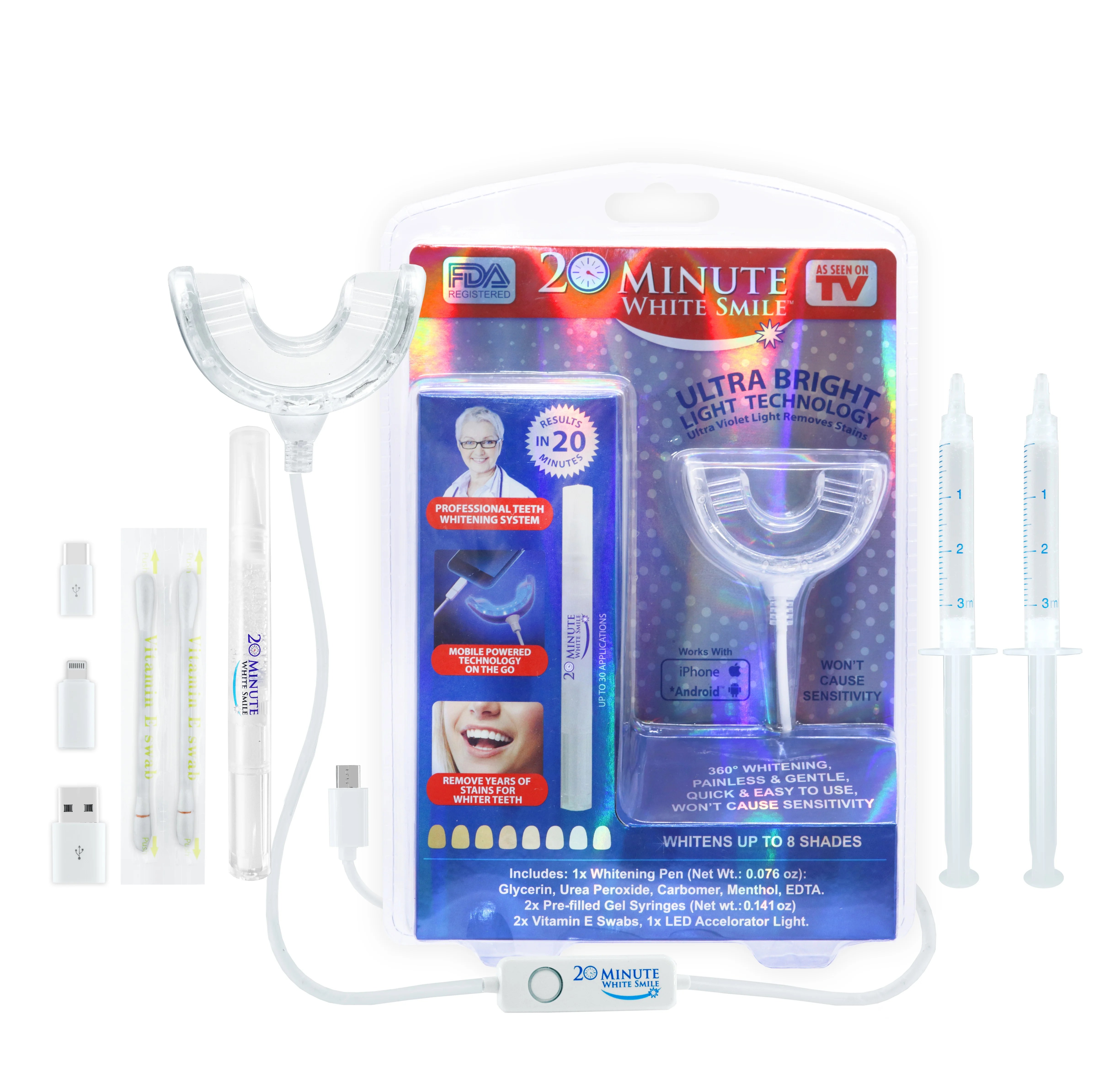 20 Minute White Smile Teeth Whitening Kit, As Seen on TV