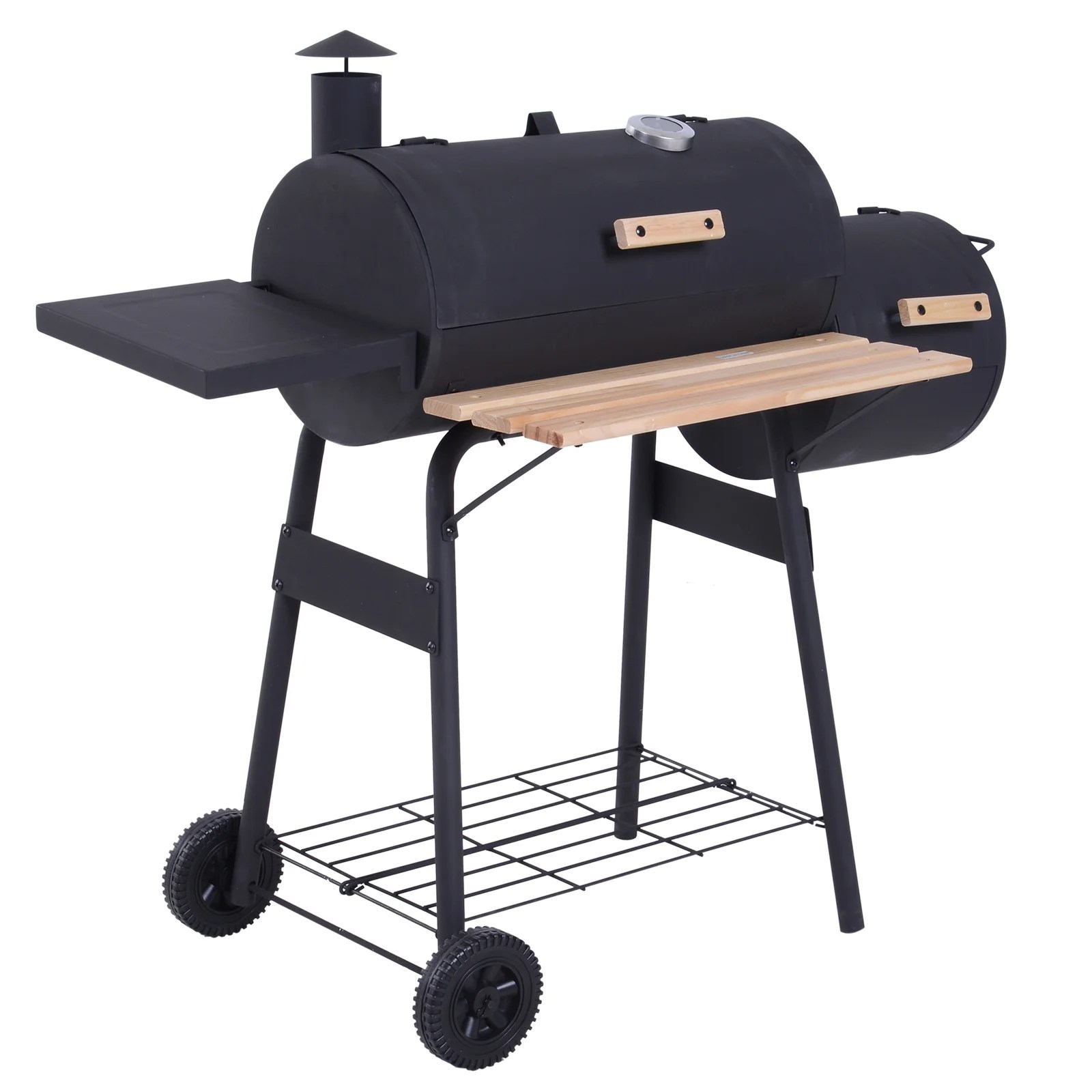 Outsunny 48" Steel Portable Backyard Charcoal BBQ Grill and Offset