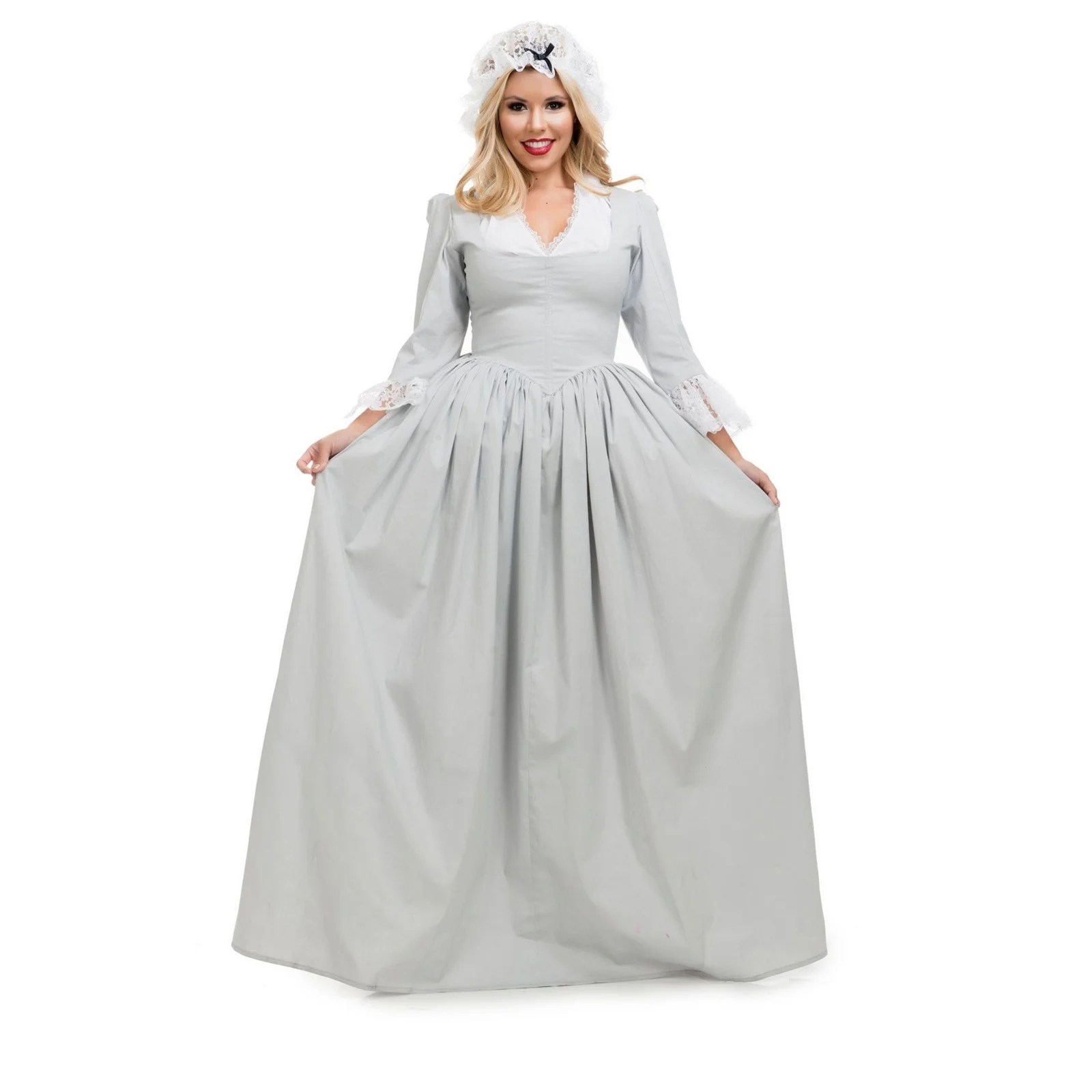 Halloween Colonial Woman Grey Adult Costume