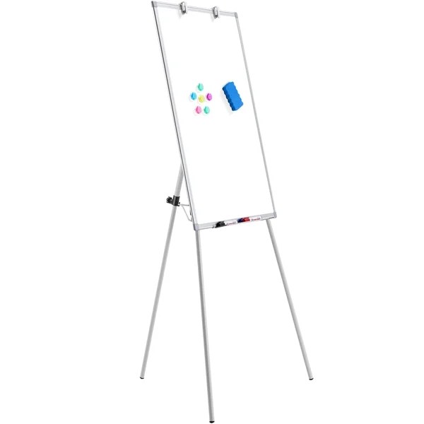 Yaheetech Whiteboard Adjustable Metal Frame Easel Portable Dry