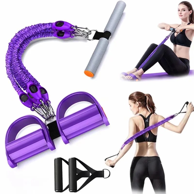 Zmoon Multifunction 4Tube Foot Pedal Elastic Pull Rope Stackable