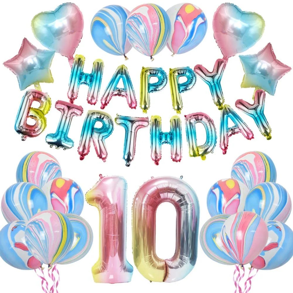 Rainbow 10th Birthday Party Decorations Girls Birthday Party Supplies