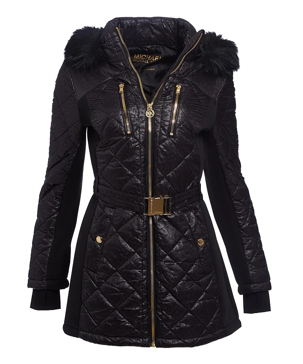 Michael Kors Black Belted Winter Michael Kors Puffer Down Jackets for