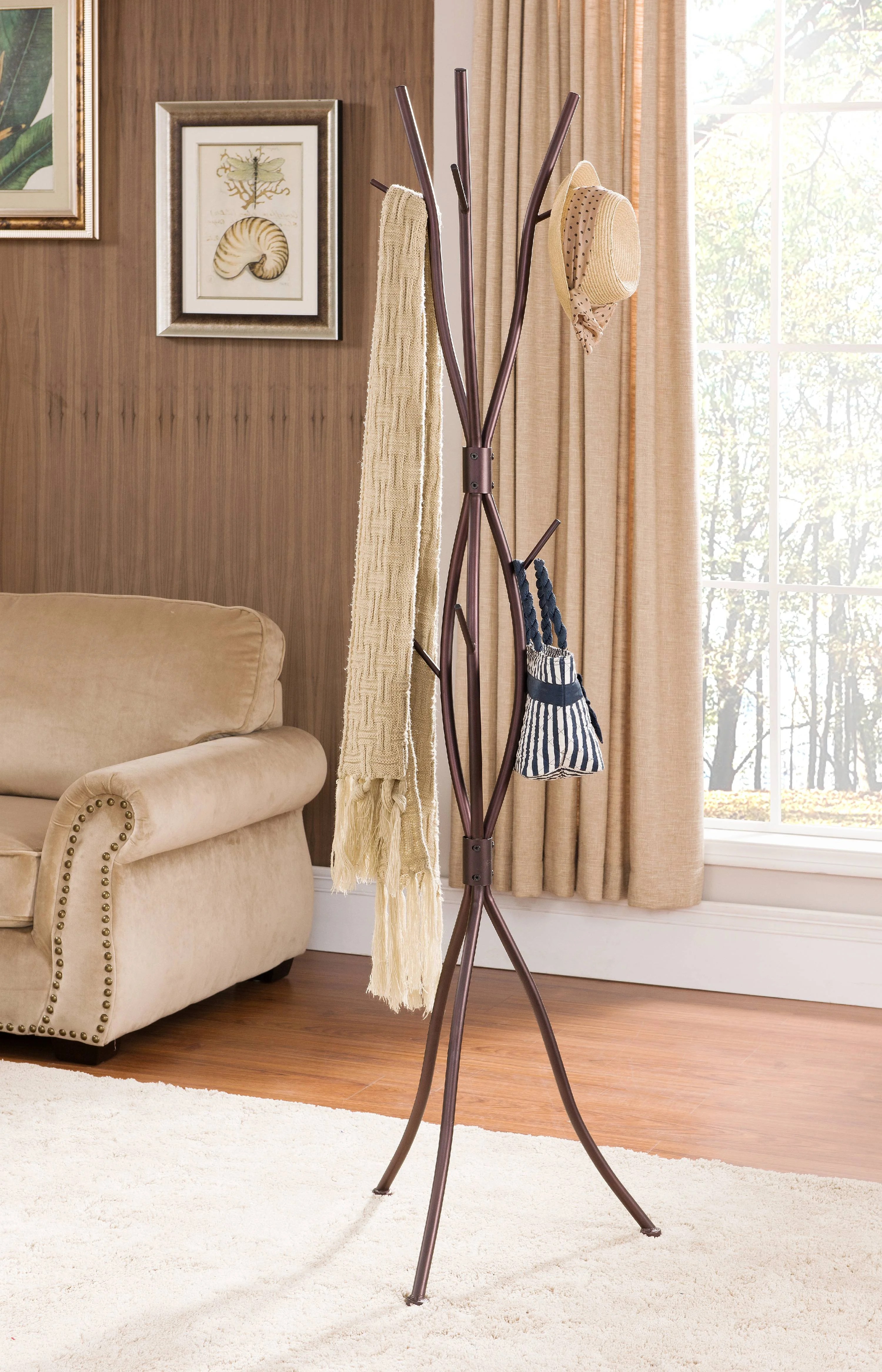 Pilaster Designs Byron 9Hook Tree Branches Coat & Hat Rack With