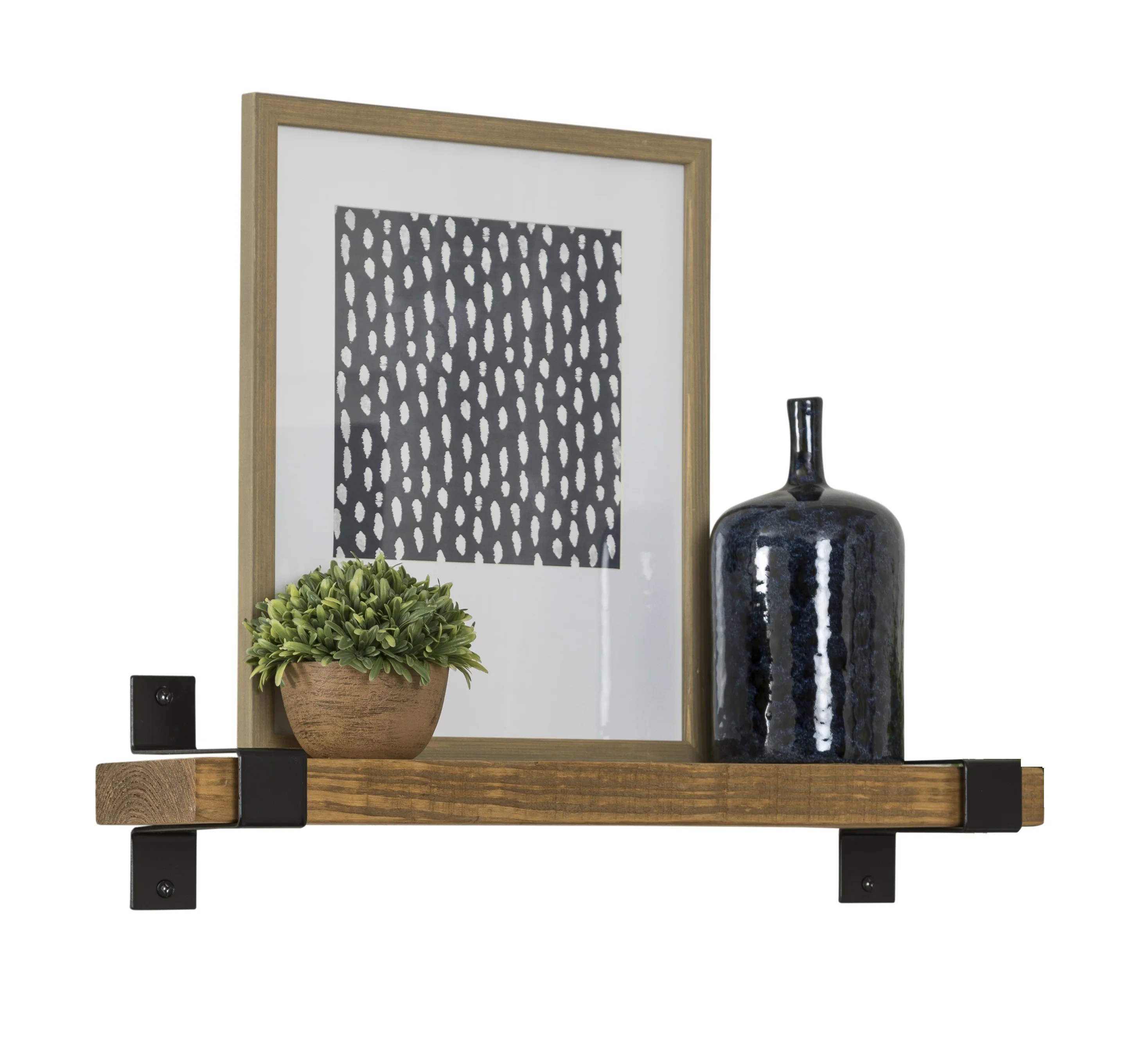 Buy Del Hutson Designs Walnut 24inch Industrial Grace Wrap Bracket