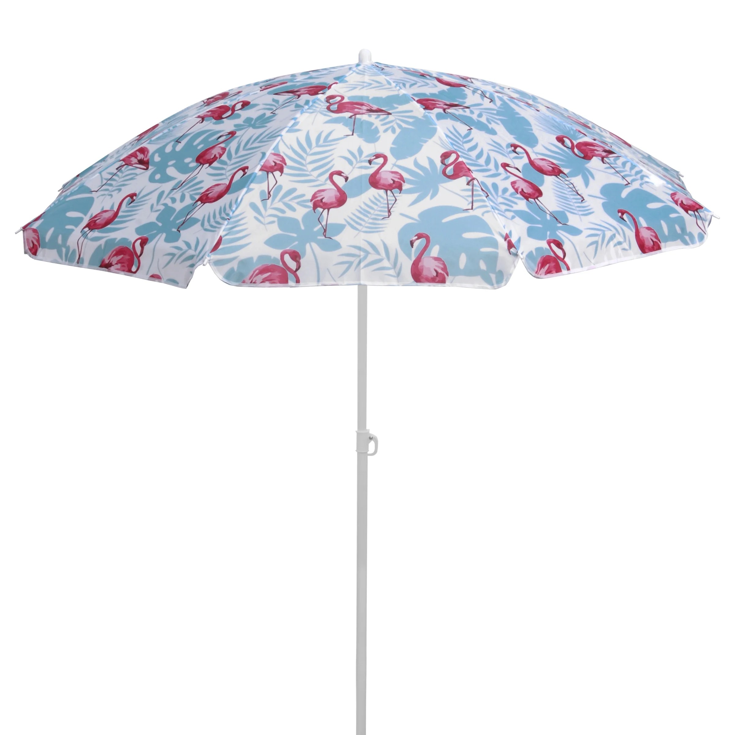 6 ft. Beach Umbrella, Pink Flamingos