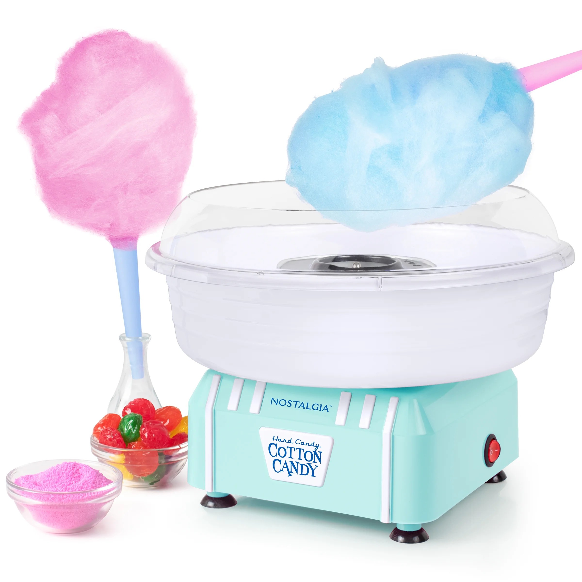 Nostalgia PCM205AQ Hard & Sugar Free Candy Cotton Candy Maker, Aqua