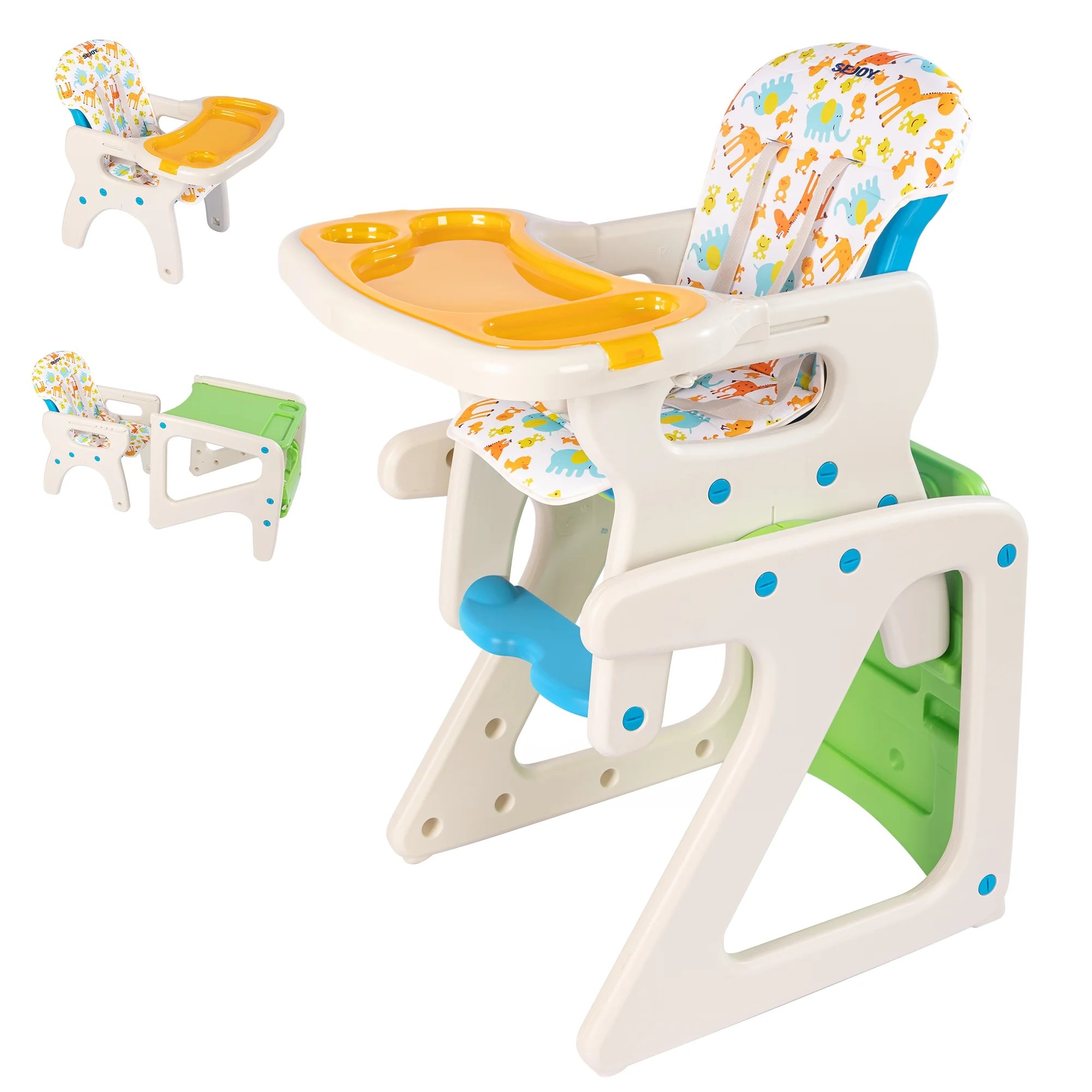 Sejoy 3 in 1 Baby High Chair Convertible Play Table Seat Booster