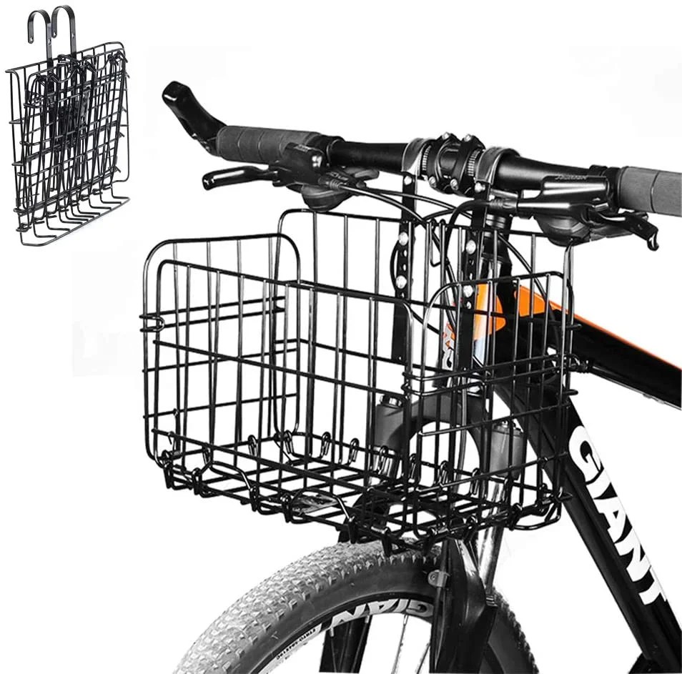 Enkrio Bicycle Bike Basket Front Folding Rear Wire Bike Basket Mesh
