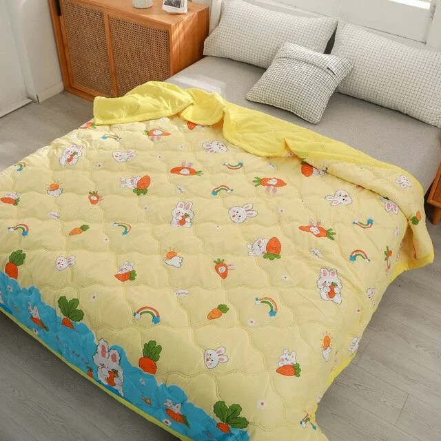 Summer Cotton Quilt Thin Duvet Insert Cool Blankets for Childs Adults