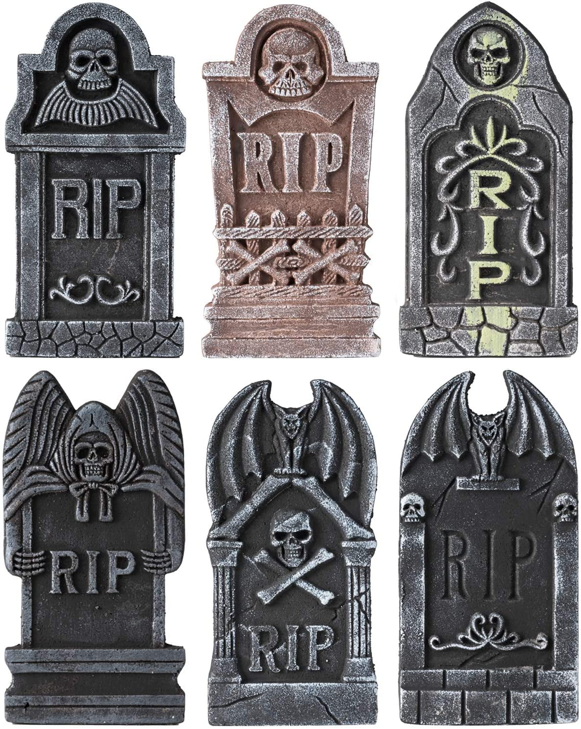 BELANT Halloween Decorations Graveyard Tombstones Assortment Foam RIP