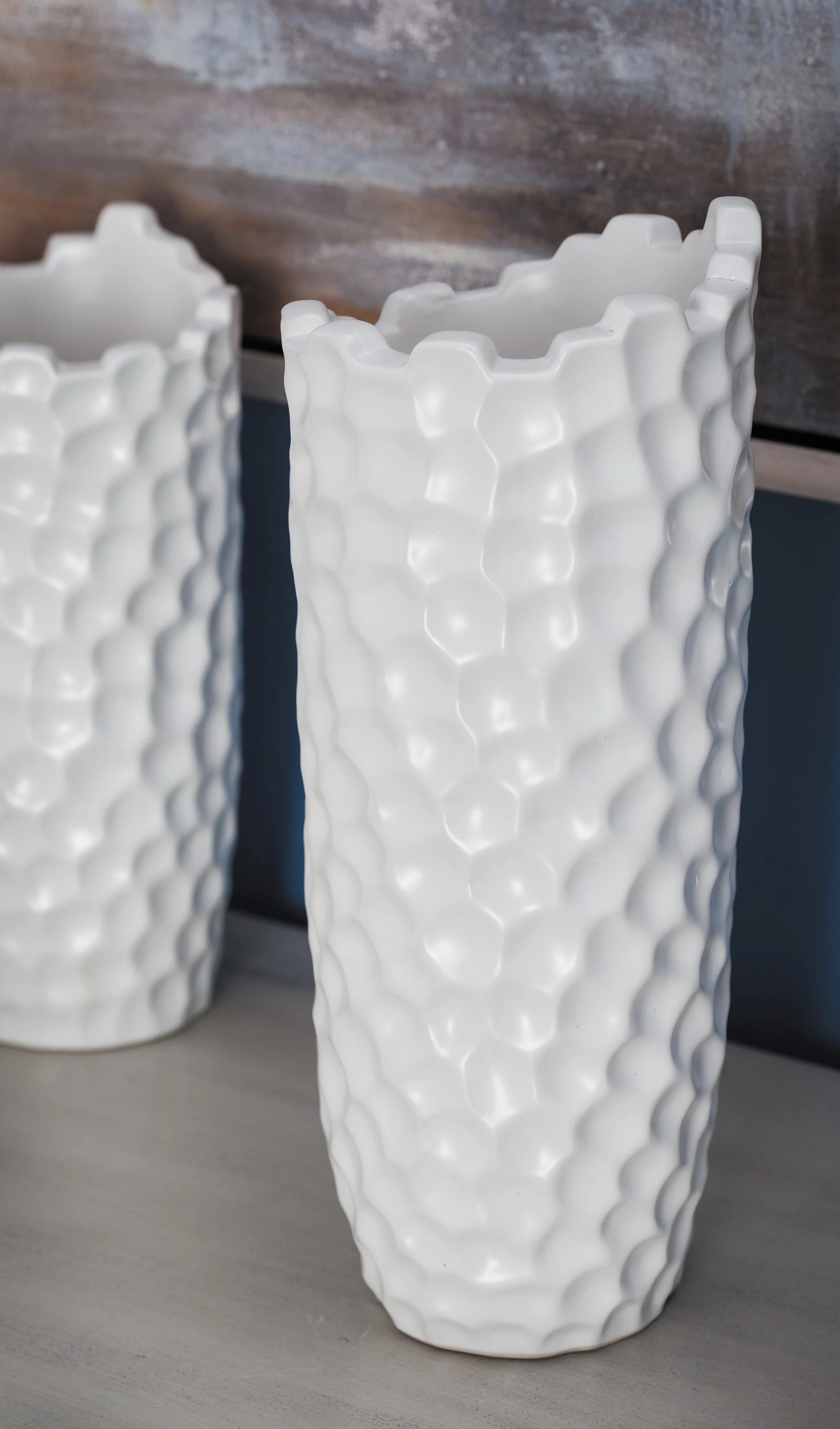 CosmoLiving by Cosmopolitan Extra Large Cylinder White Porcelain Vase