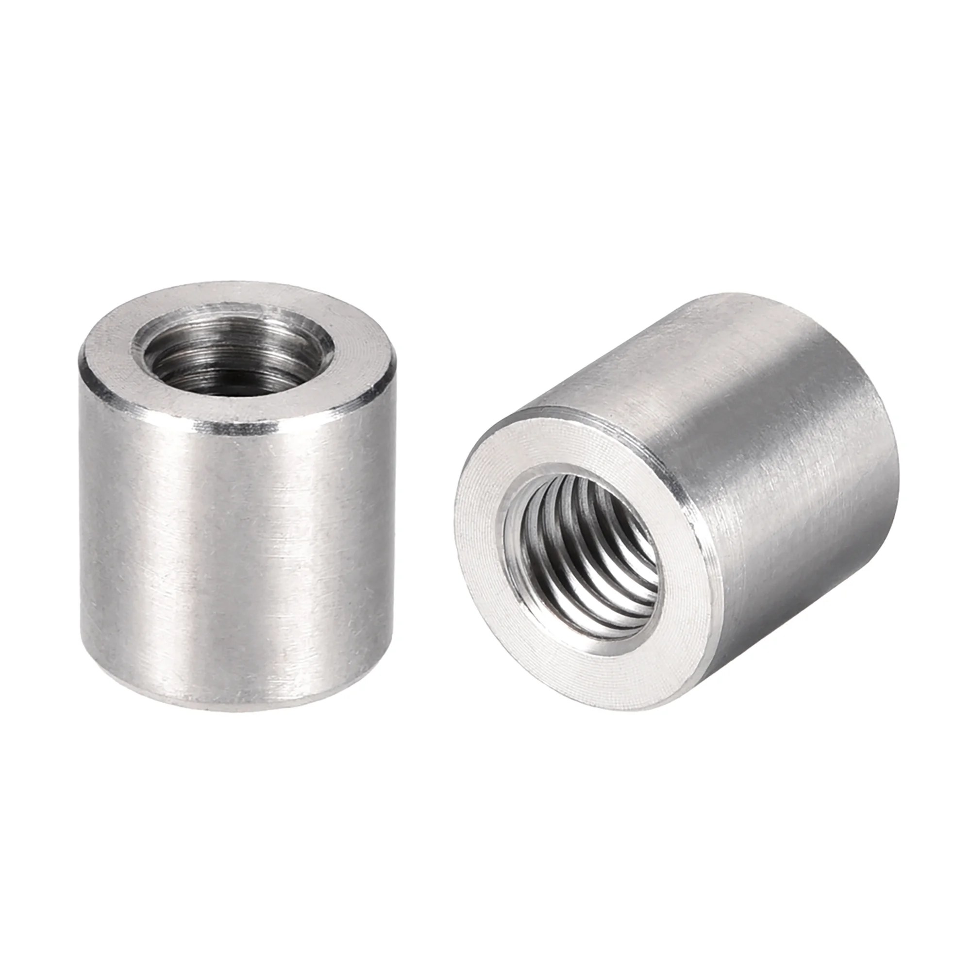Round Connector Nuts, M12x20mm Height Sleeve Rod Nut Stainless steel 5 Pcs