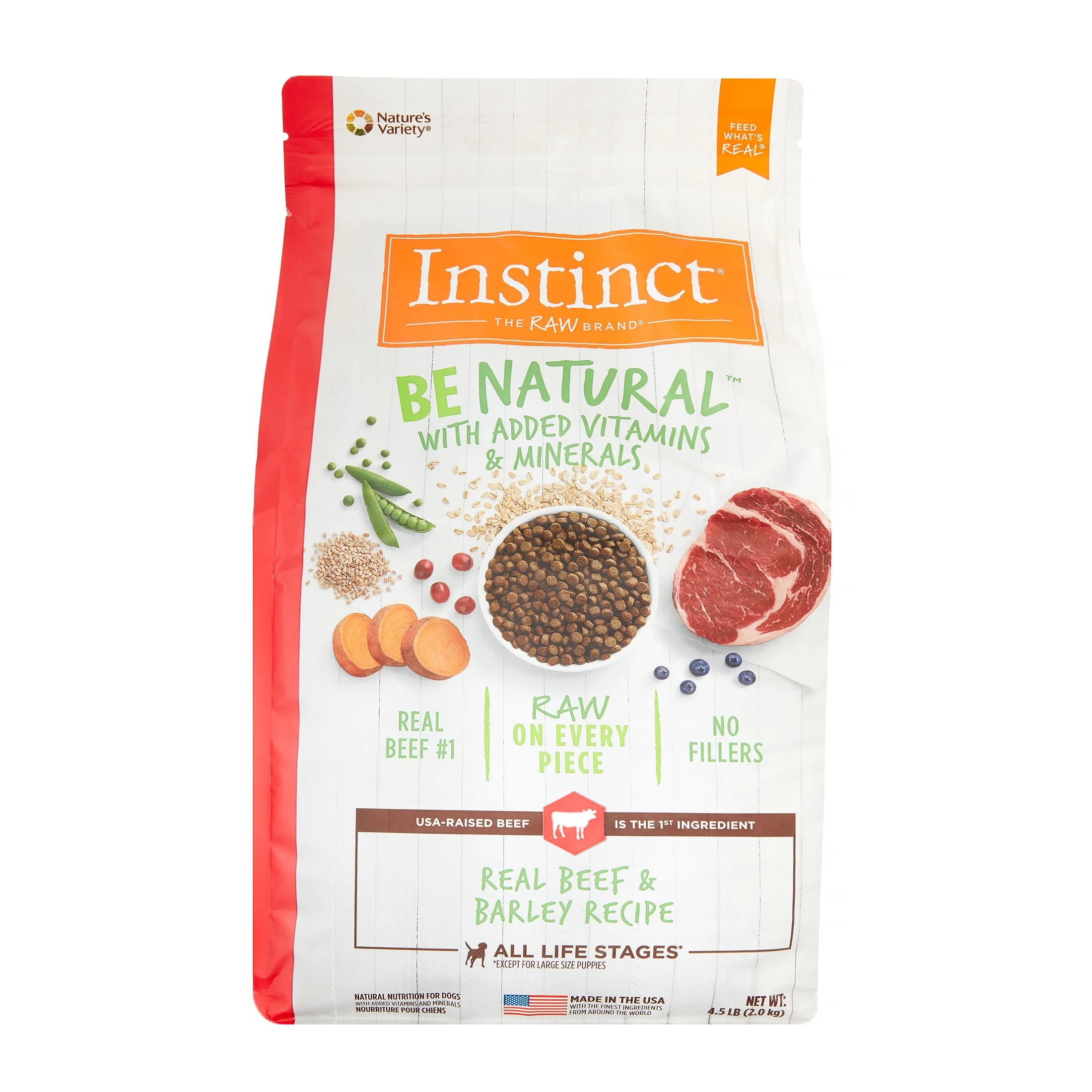 Instinct Be Natural Real Beef & Barley Recipe Natural Dry Dog Food by